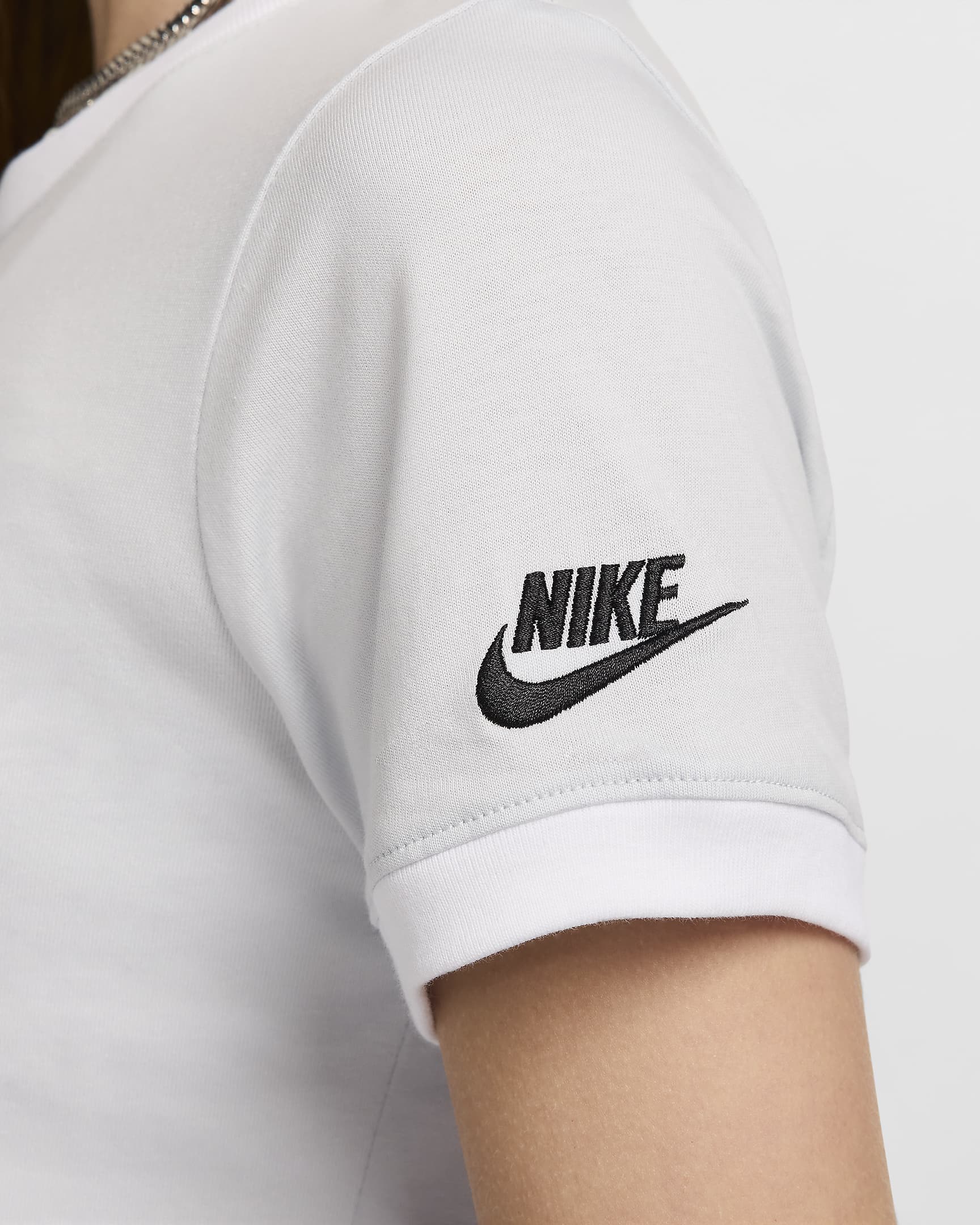 Nike Sportswear Women's Ringer T-Shirt - Pure Platinum/White