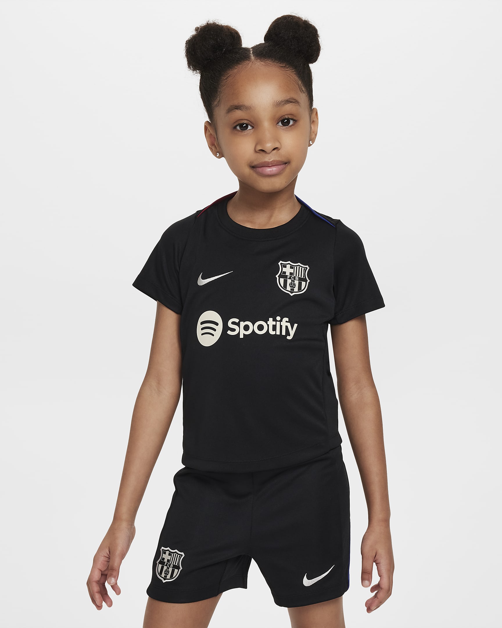 F.C. Barcelona Academy Pro Younger Kids' Nike Dri-FIT Football Short-Sleeve Top - Black/Noble Red/Deep Royal Blue/Light Orewood Brown