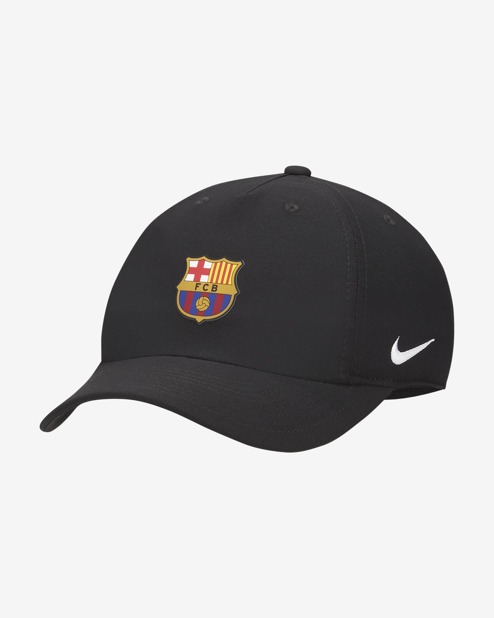 FC Barcelona Dri-FIT Club nicht strukturierte Nike Fußball-Cap (ältere Kinder) - Schwarz/Weiß