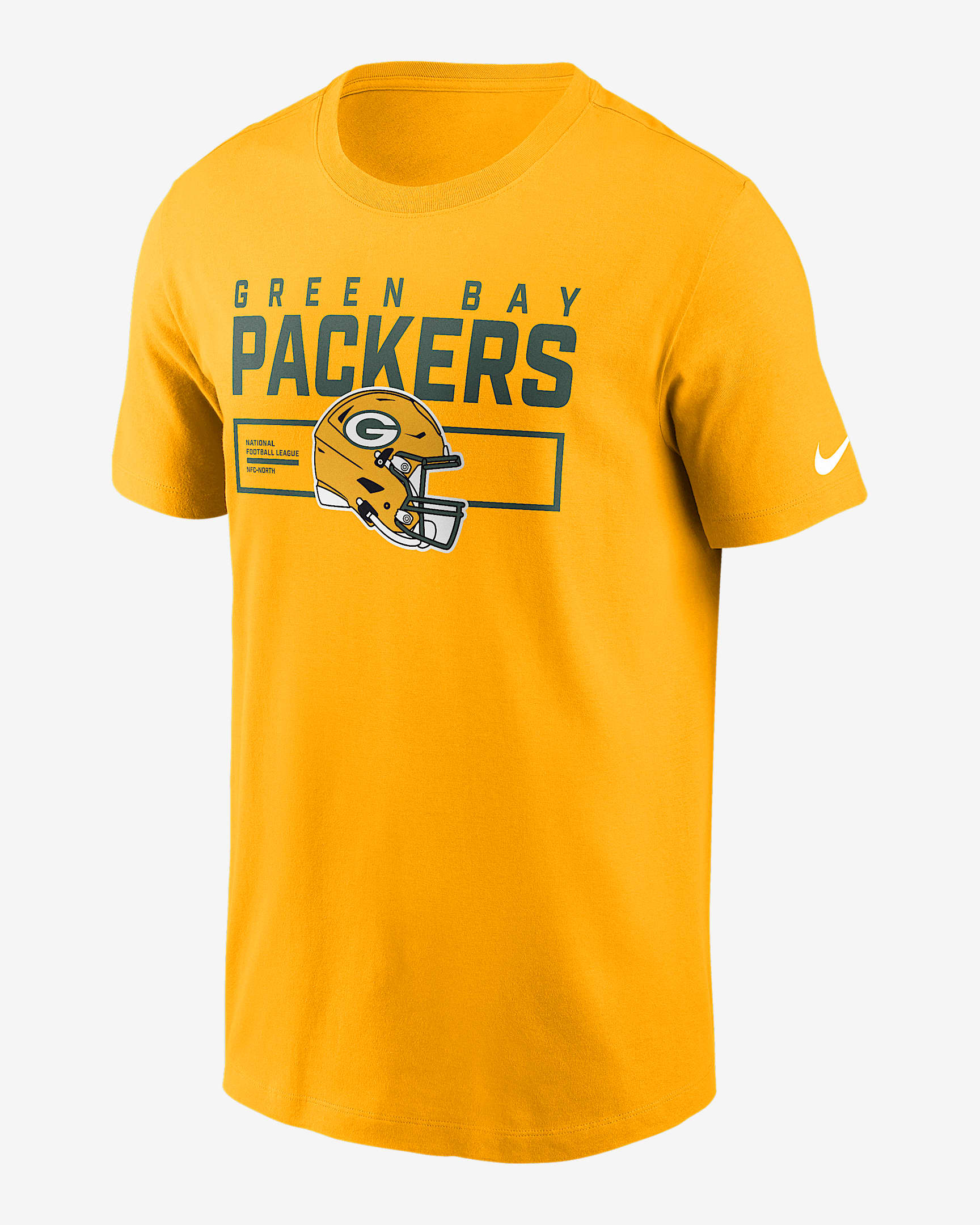 Green Bay Packers Helmet Essential Men's Nike NFL T-Shirt - Gold