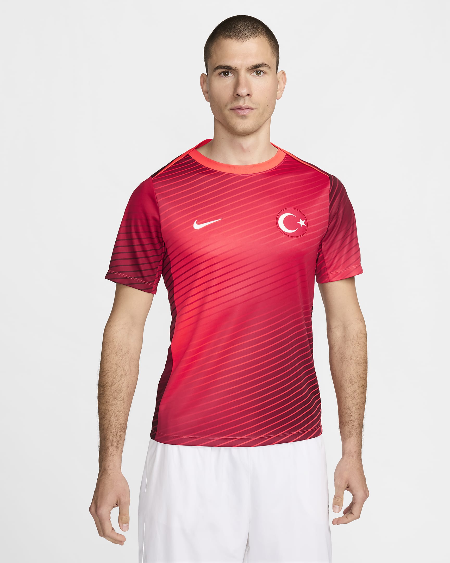 Türkei Academy Pro Nike Dri-FIT Kurzarm-Fußballoberteil für Herren - Sport Red/Dark Team Red/Bright Crimson/Weiß