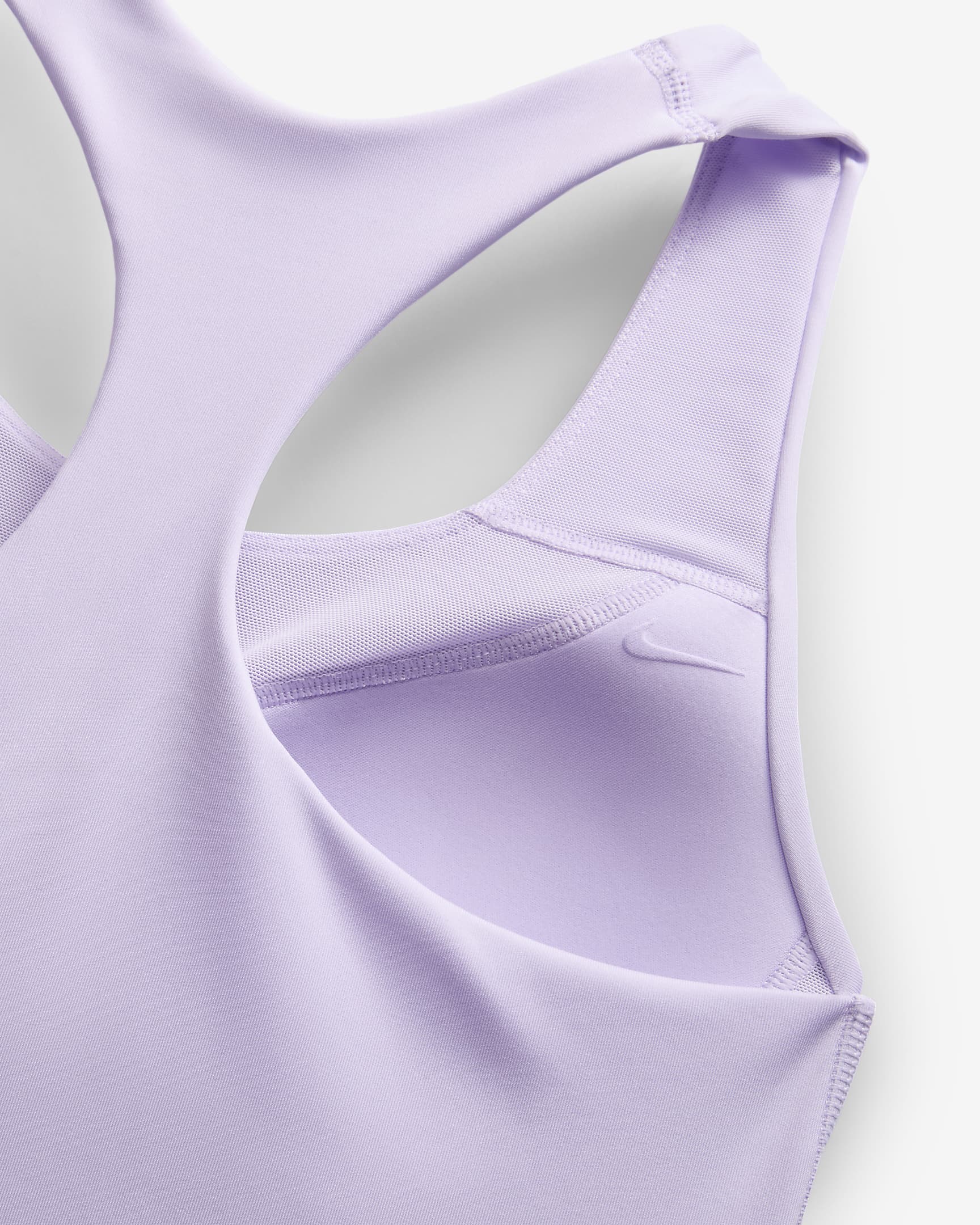 เสื้อกล้ามสปอร์ตบราผู้หญิงซัพพอร์ตระดับกลางเสริมฟองน้ำ Nike Swoosh - Lilac Bloom/Lilac Bloom/ขาว