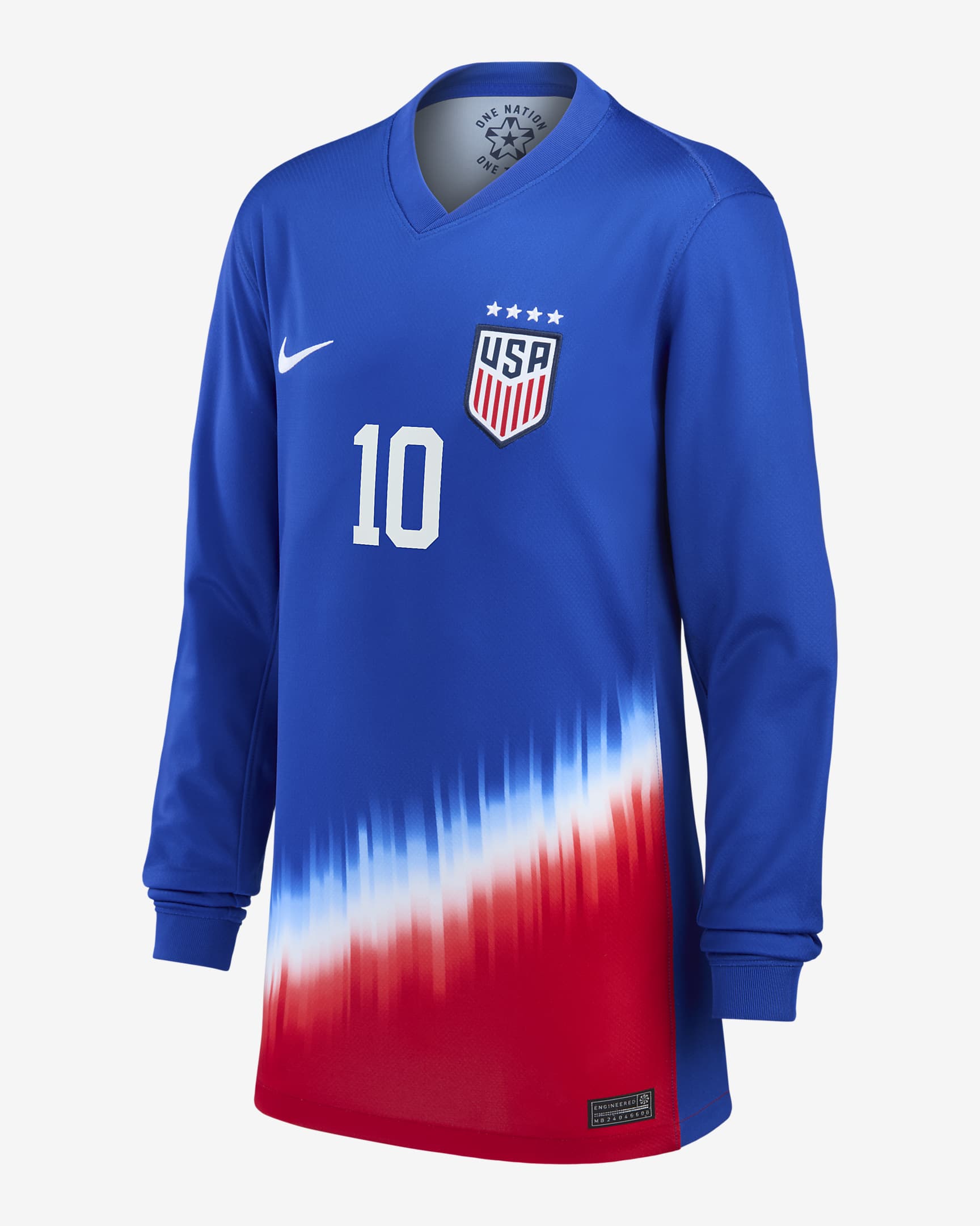 Lindsey Horan USWNT 2024 Stadium Away Big Kids' Nike Dri-FIT Long-Sleeve Soccer Jersey - Royal