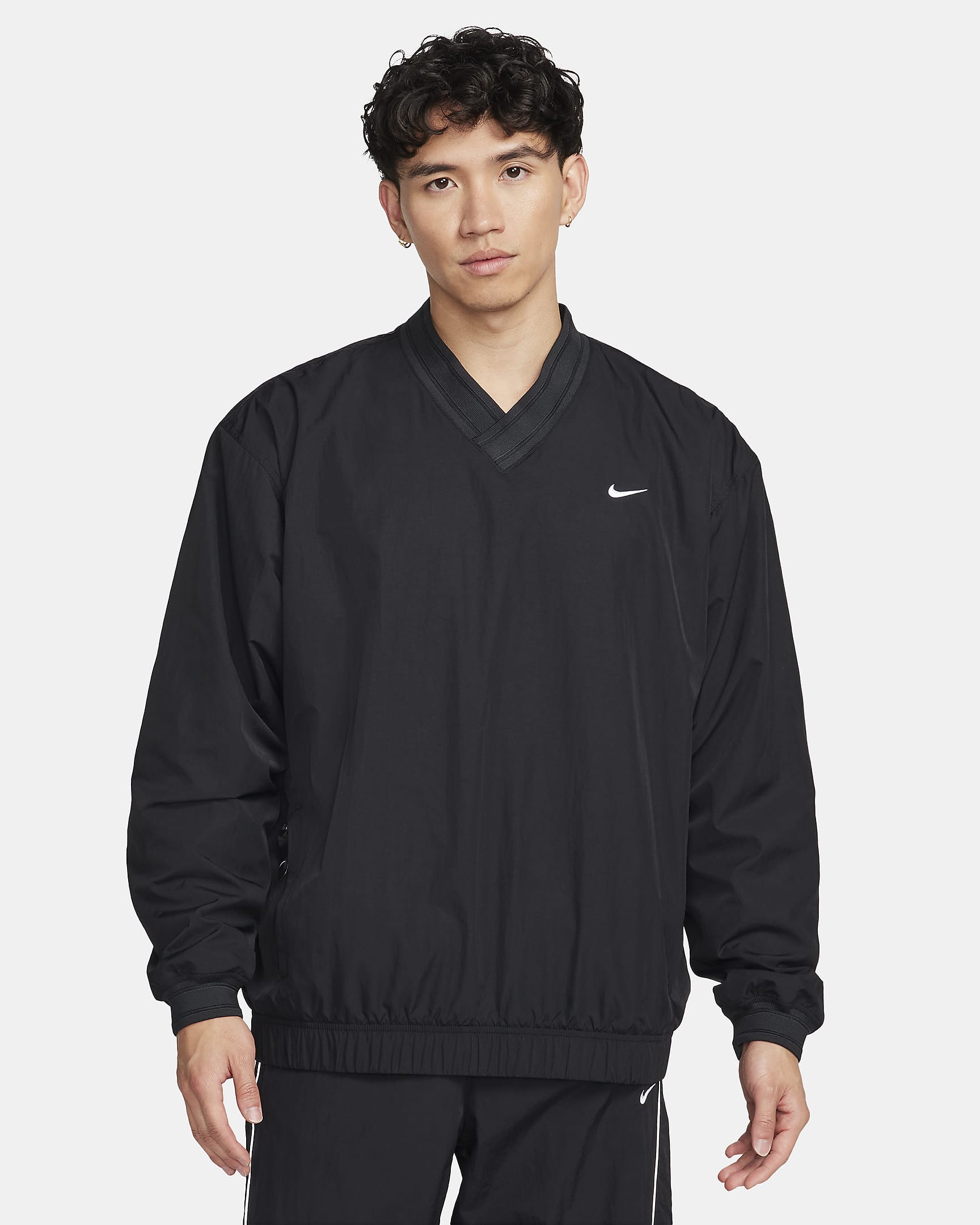 Nike Solo Swoosh Men's Windshirt - Black/White
