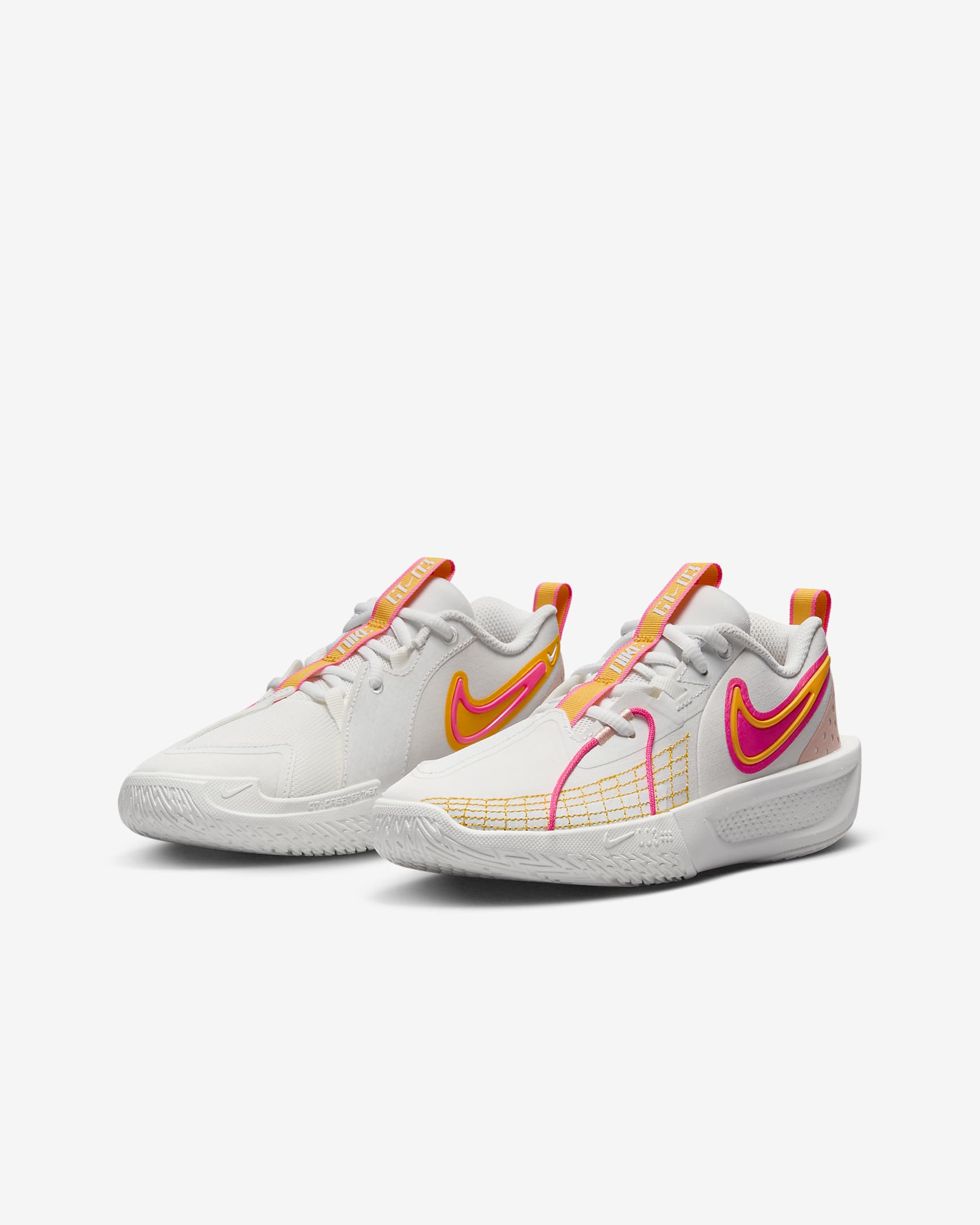 Nike G.T. Cut 3 Big Kids' Basketball Shoes - Summit White/Hyper Pink/University Gold/Arctic Orange