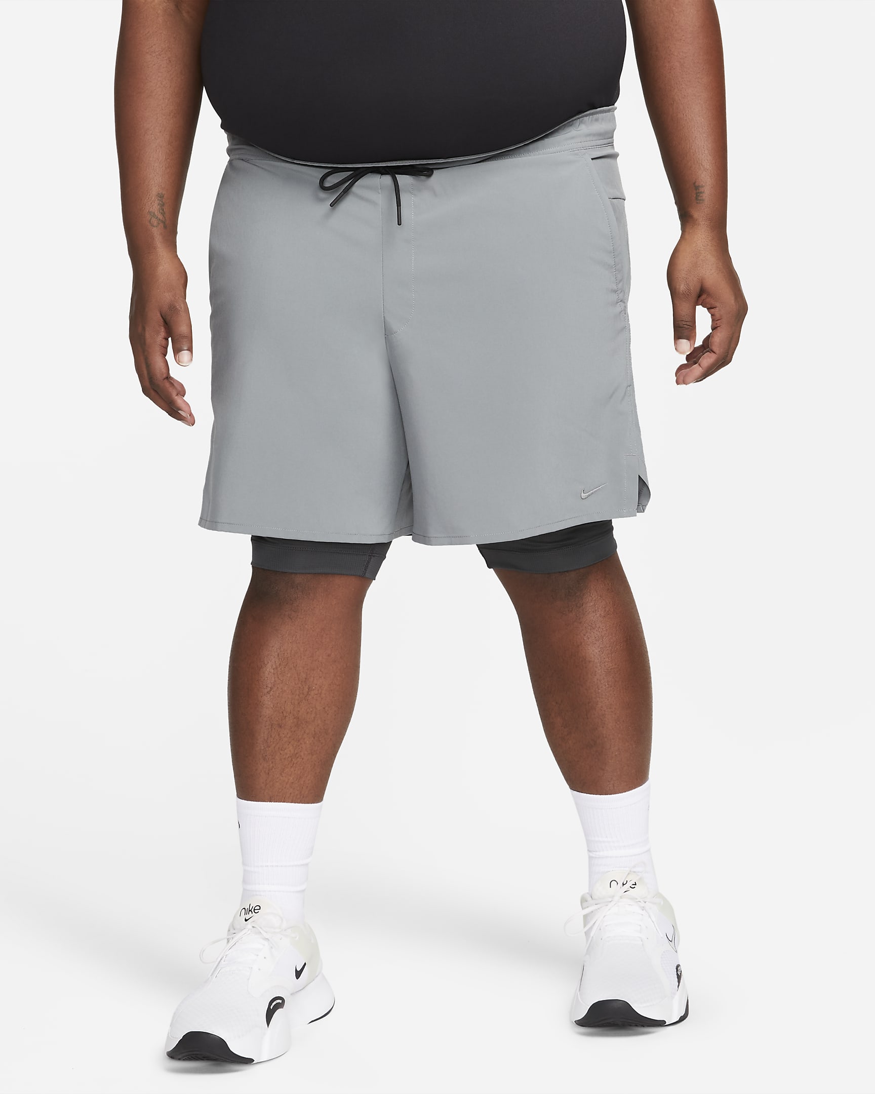 Nike Unlimited Men's Dri-FIT 18cm (approx.) 2-in-1 Versatile Shorts - Smoke Grey/Dark Smoke Grey/Black/Smoke Grey