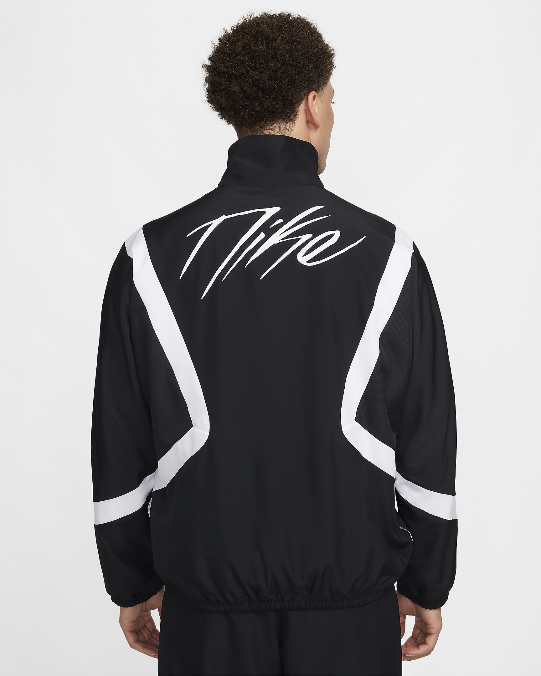 Nike Icon gewebte Basketballjacke (Herren) - Schwarz/Schwarz/Weiß/Weiß