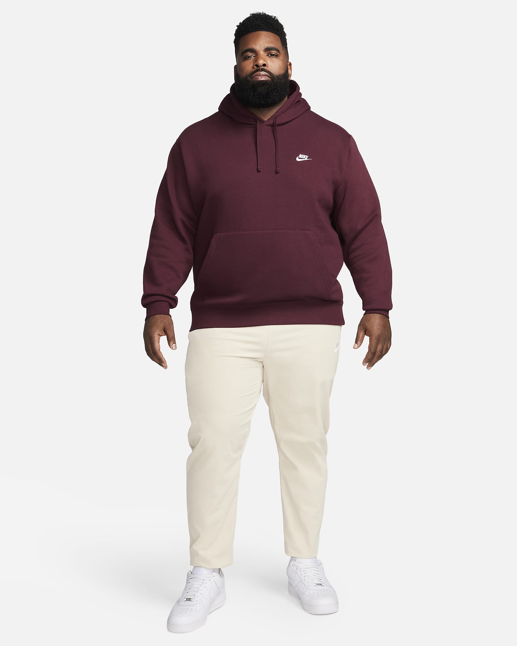 Nike Sportswear Club Fleece Pullover Hoodie - Night Maroon/Night Maroon/White