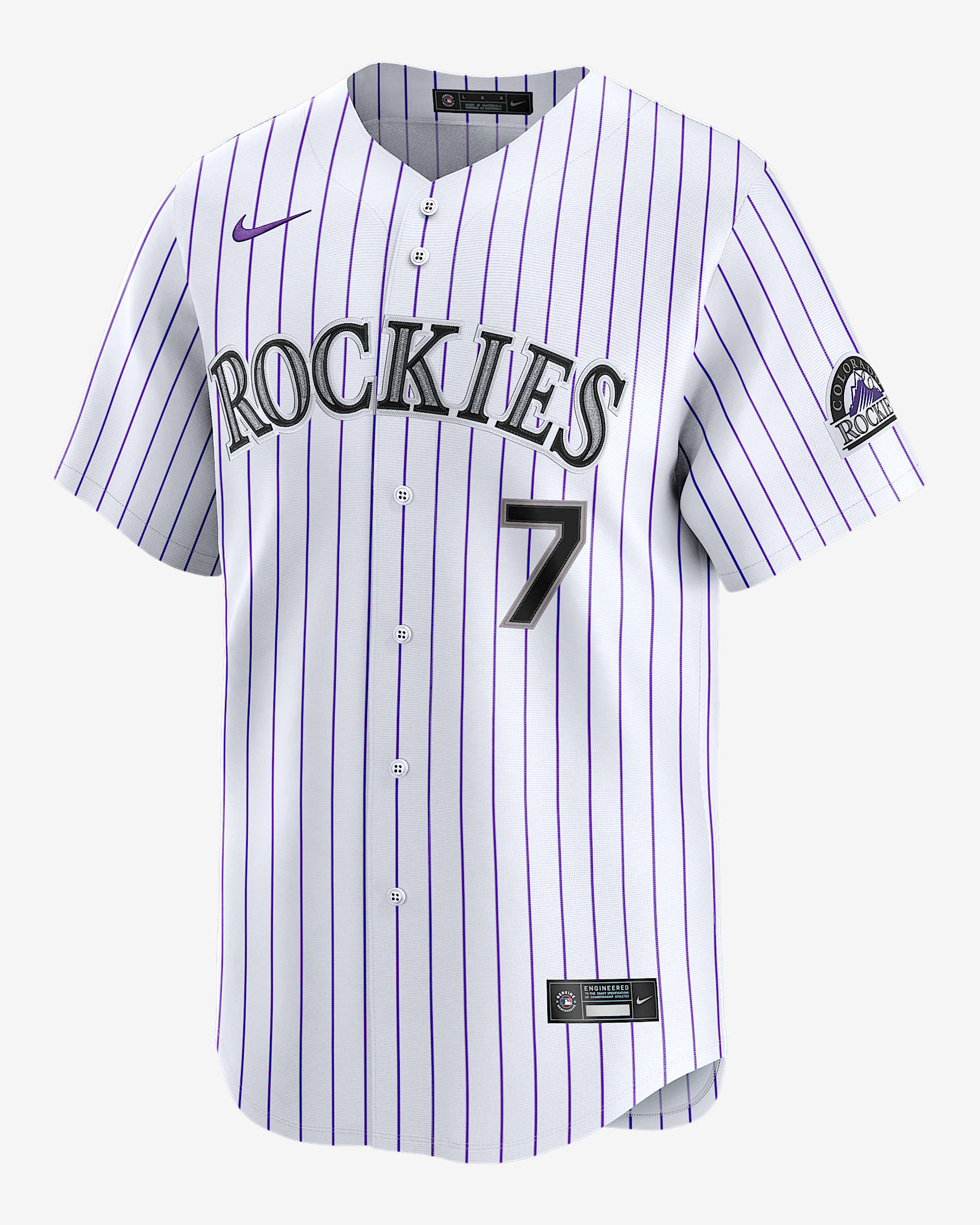 Jersey Nike Dri-FIT ADV de la MLB Limited para hombre Brendan Rodgers Colorado Rockies - Blanco