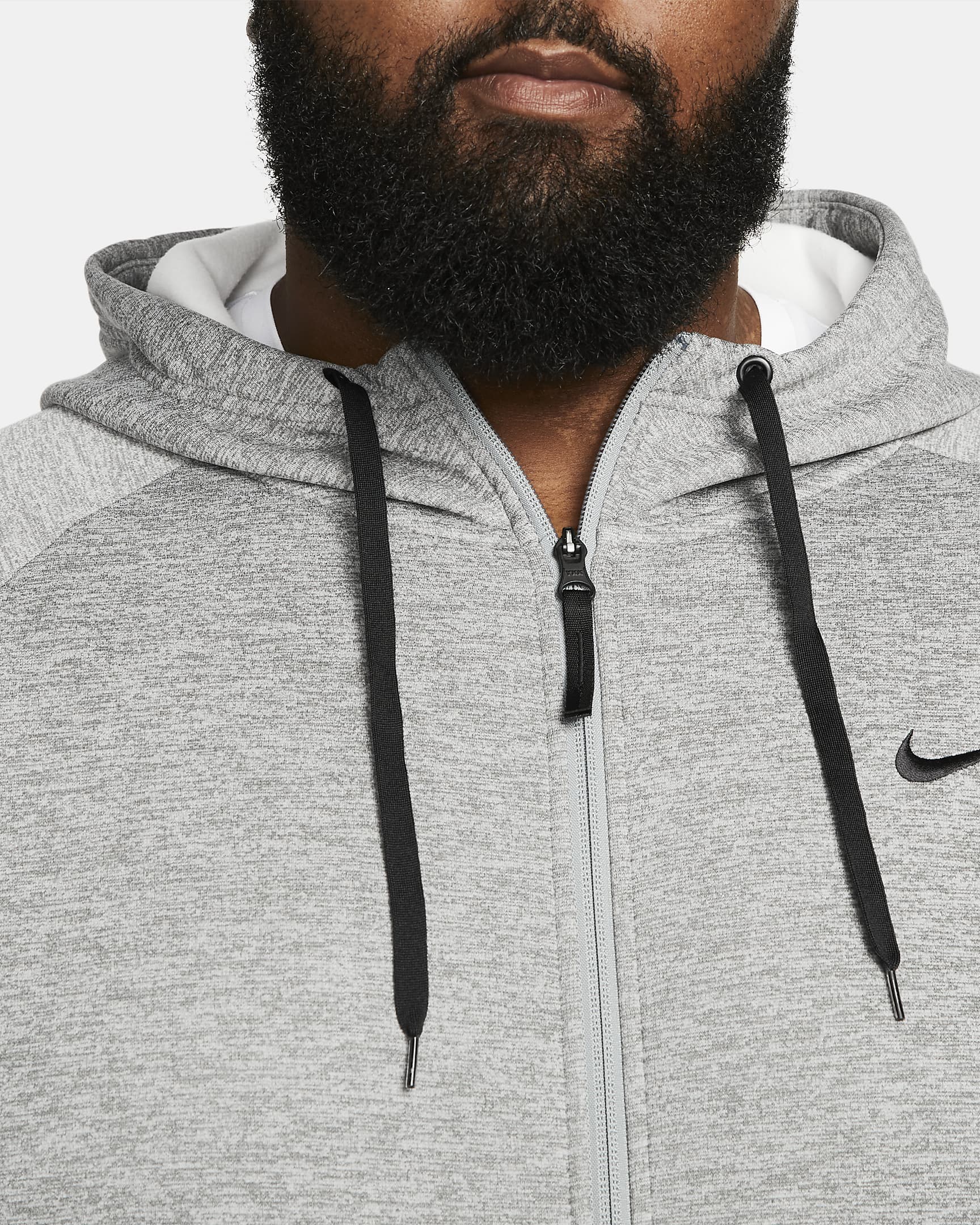 Nike Therma Men's Therma-FIT Full-Zip Fitness Top - Dark Grey Heather/Particle Grey/Black