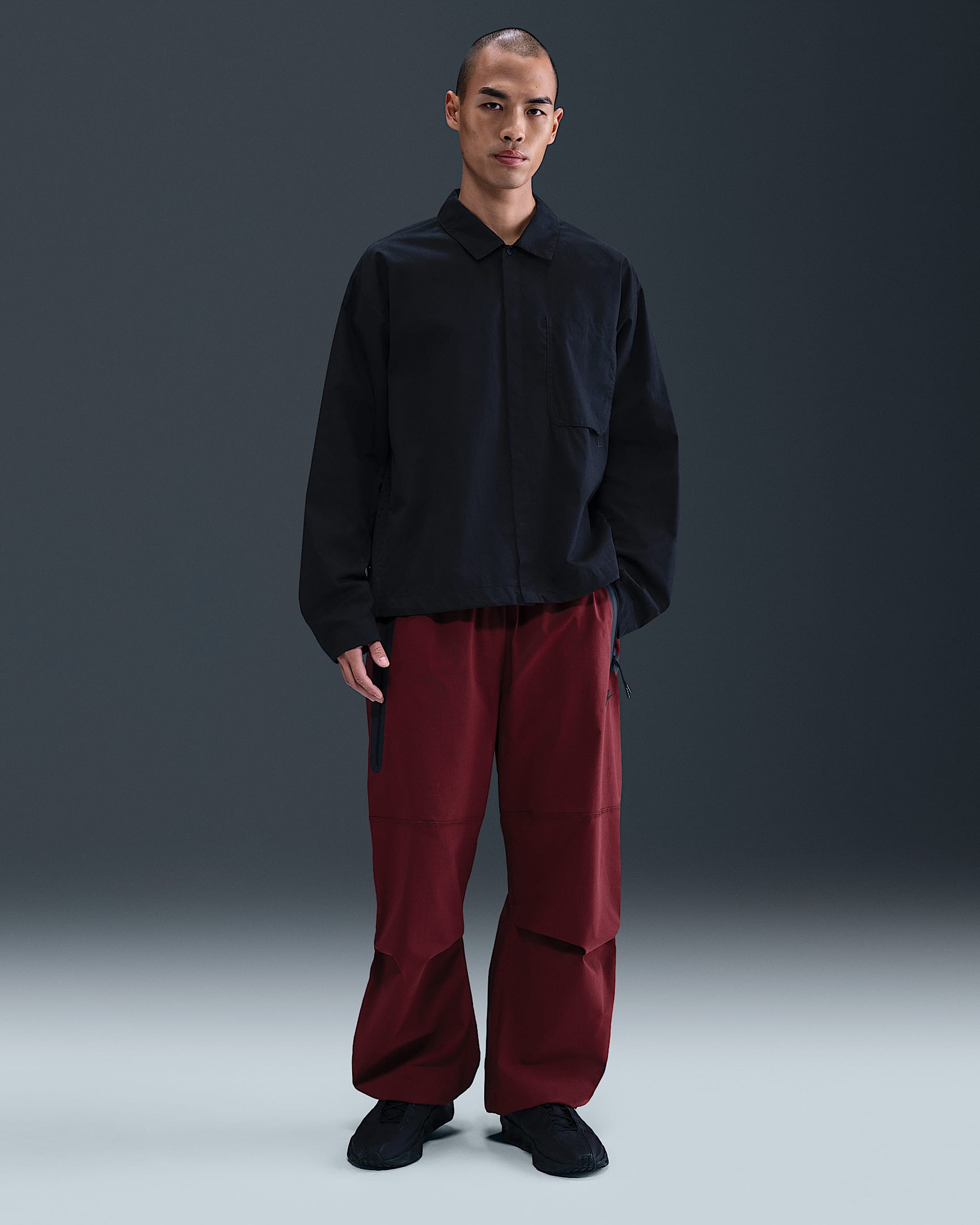 Nike Tech Men's Woven Oversized Trousers - Dark Team Red/Dark Team Red/Black