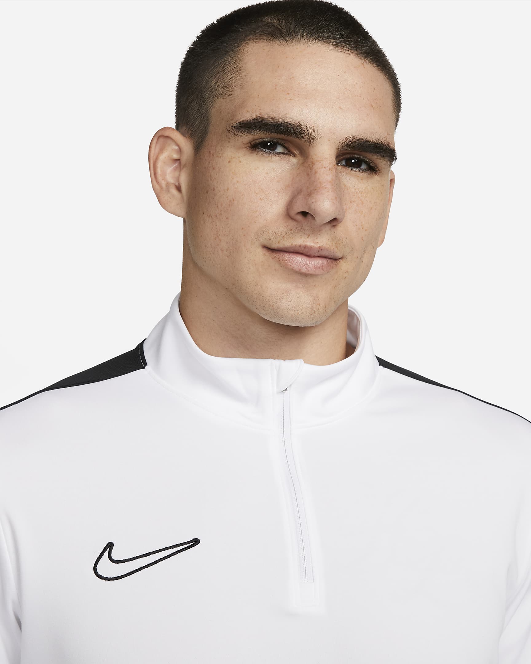 Nike Academy Men's Dri-FIT 1/2-Zip Football Top - White/Black/Black