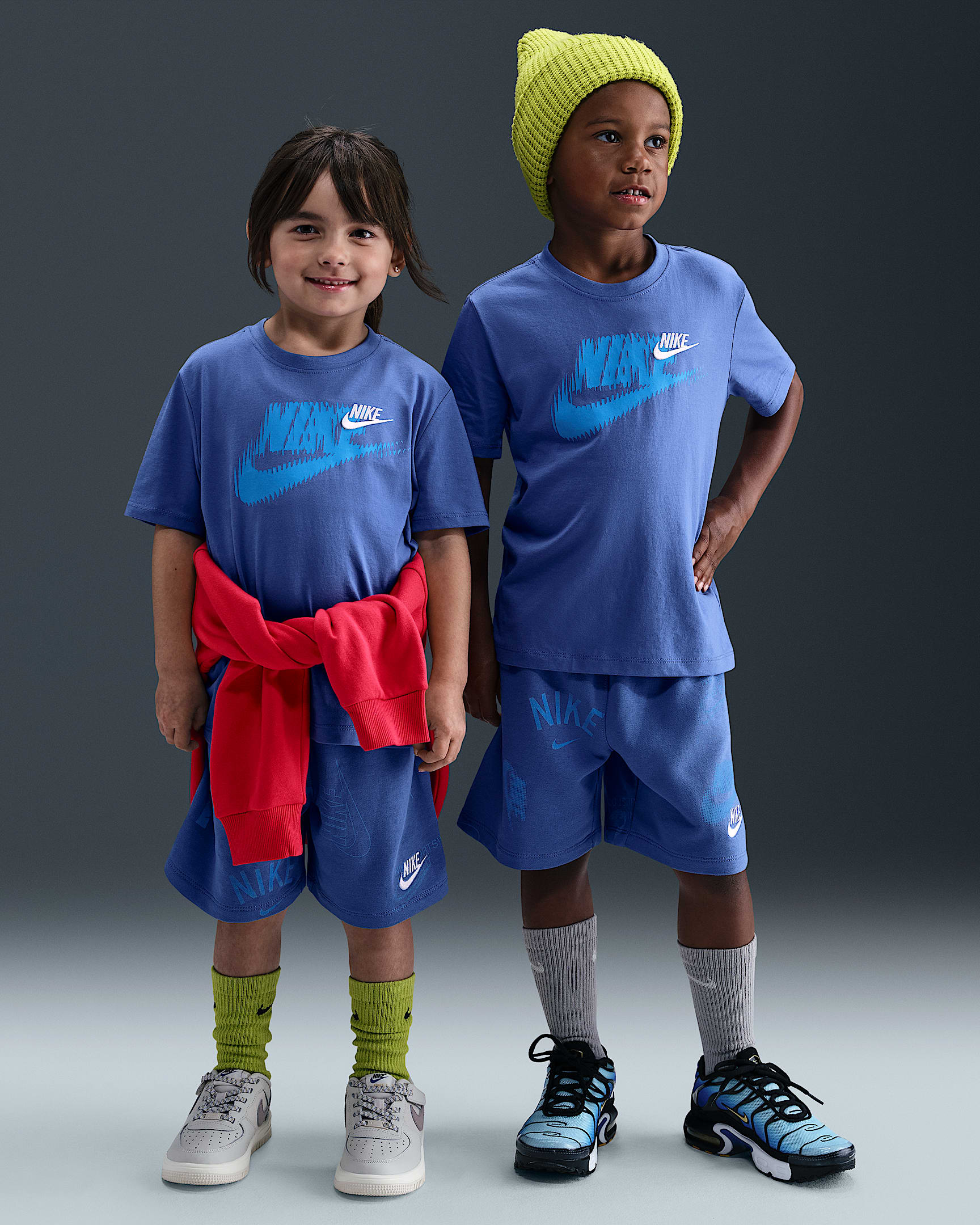 Conjunto de 2 piezas con shorts Energy Nike para preescolar - Azul cometa