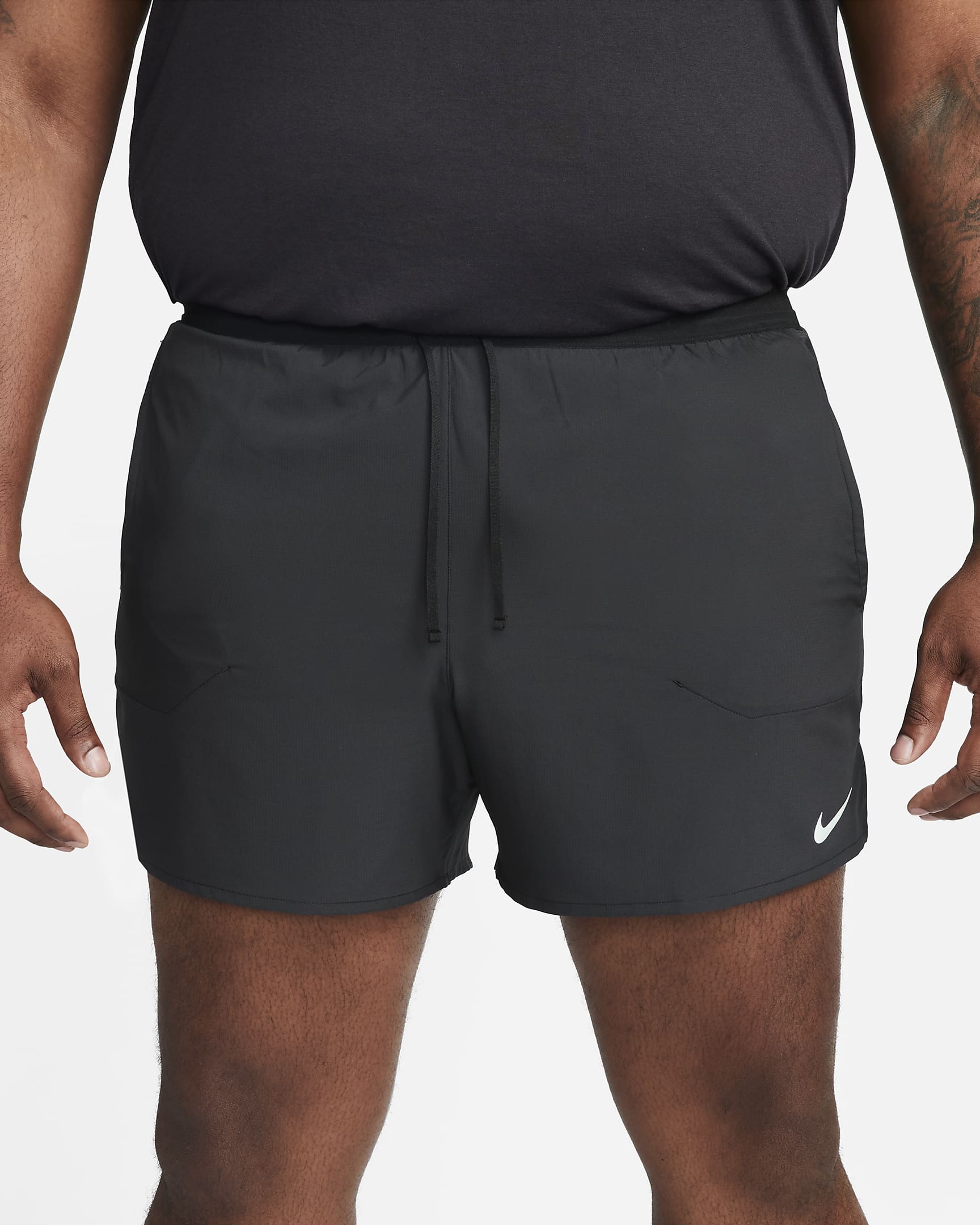 Löparshorts Nike Dri-FIT Stride 13 cm med innerbyxor för män - Svart/Svart