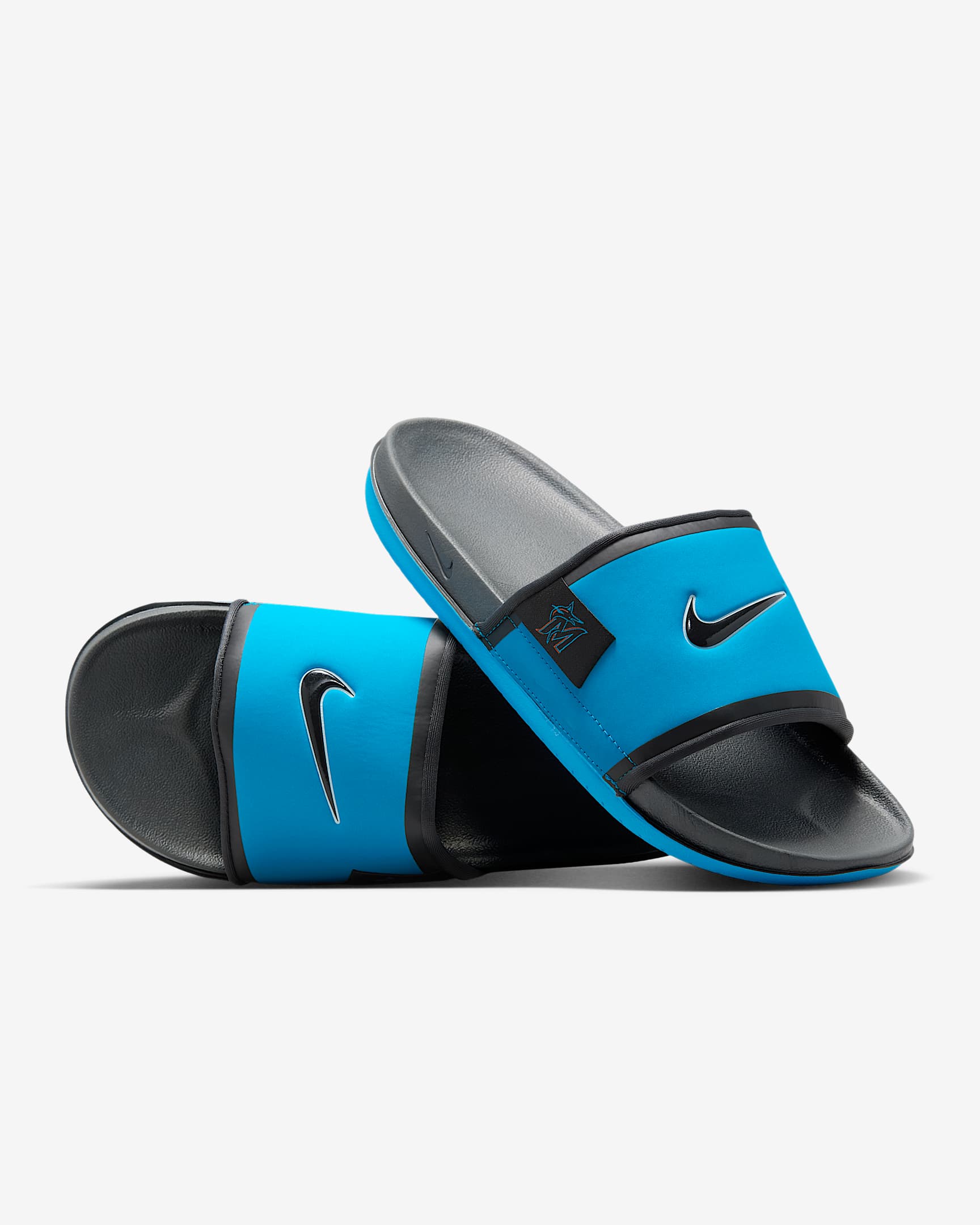 Chanclas Offcourt Nike Offcourt (Miami Marlins) - Azul Neptuno/Gris humo oscuro/Negro