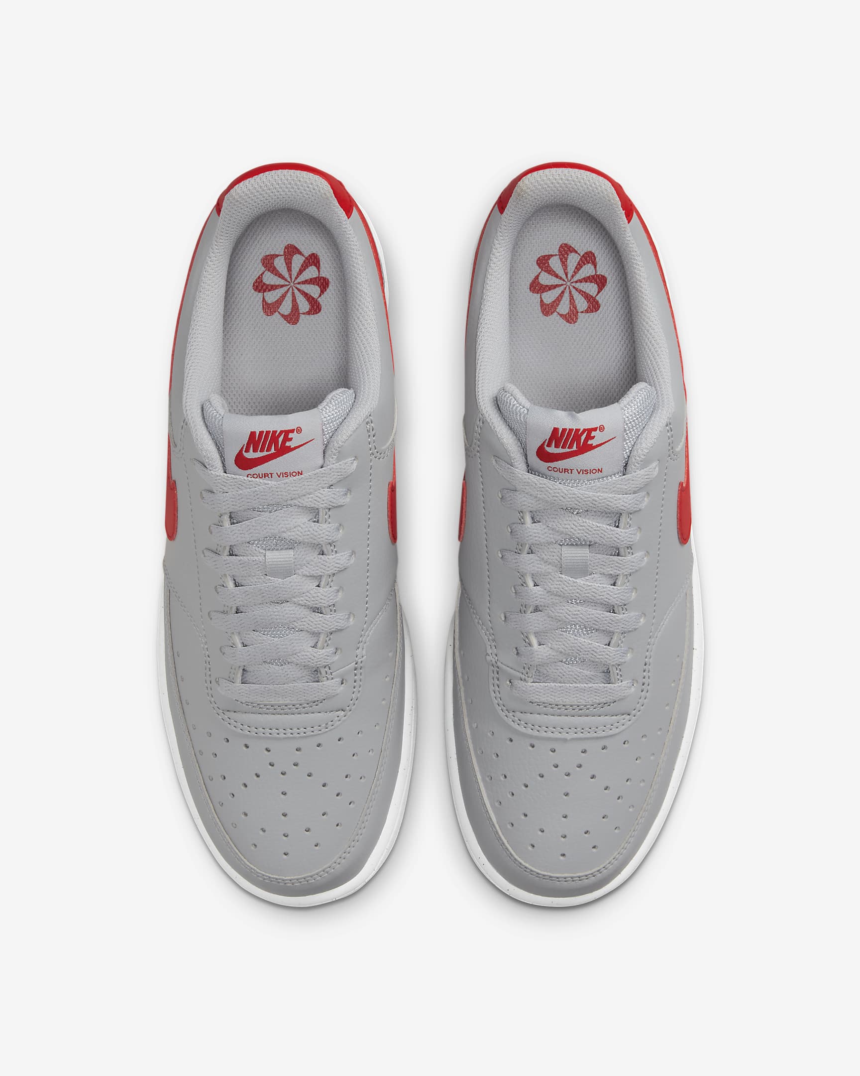 Nike Court Vision Low Next Nature Men's Shoes - Wolf Grey/White/University Red