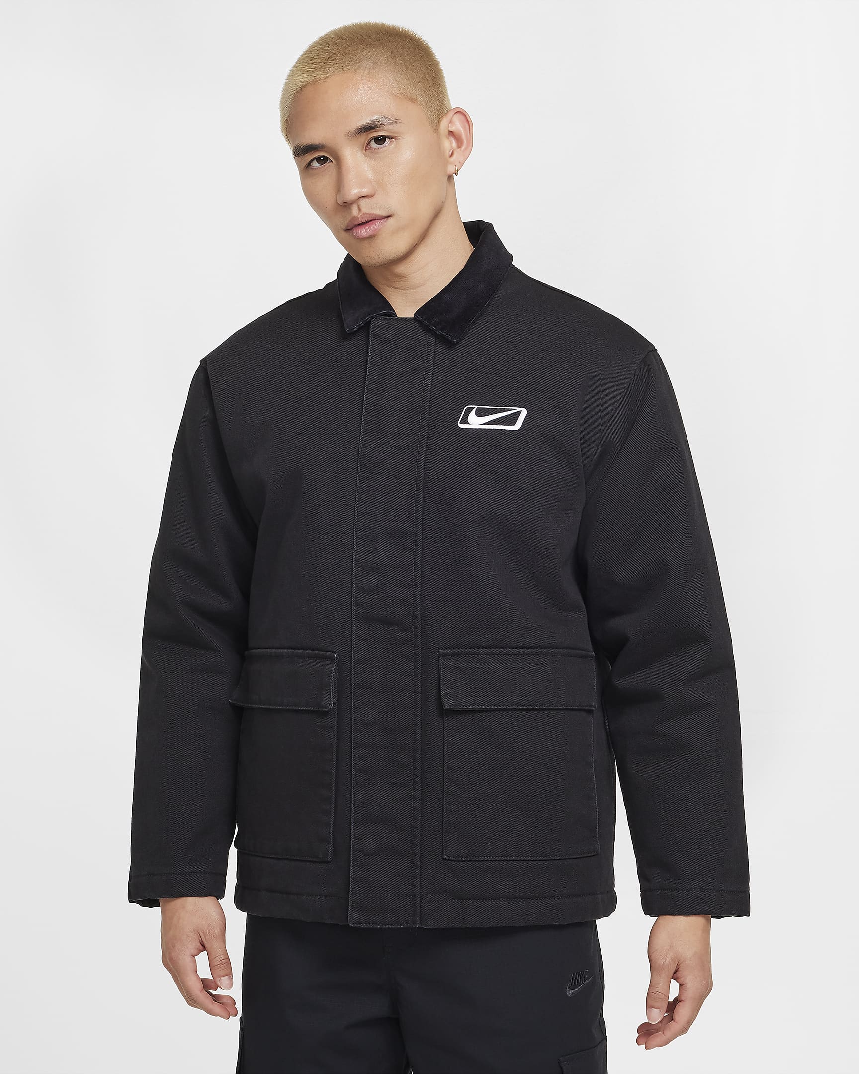 Nike Sportswear Men's Work Jacket - Black/Light Orewood Brown/White