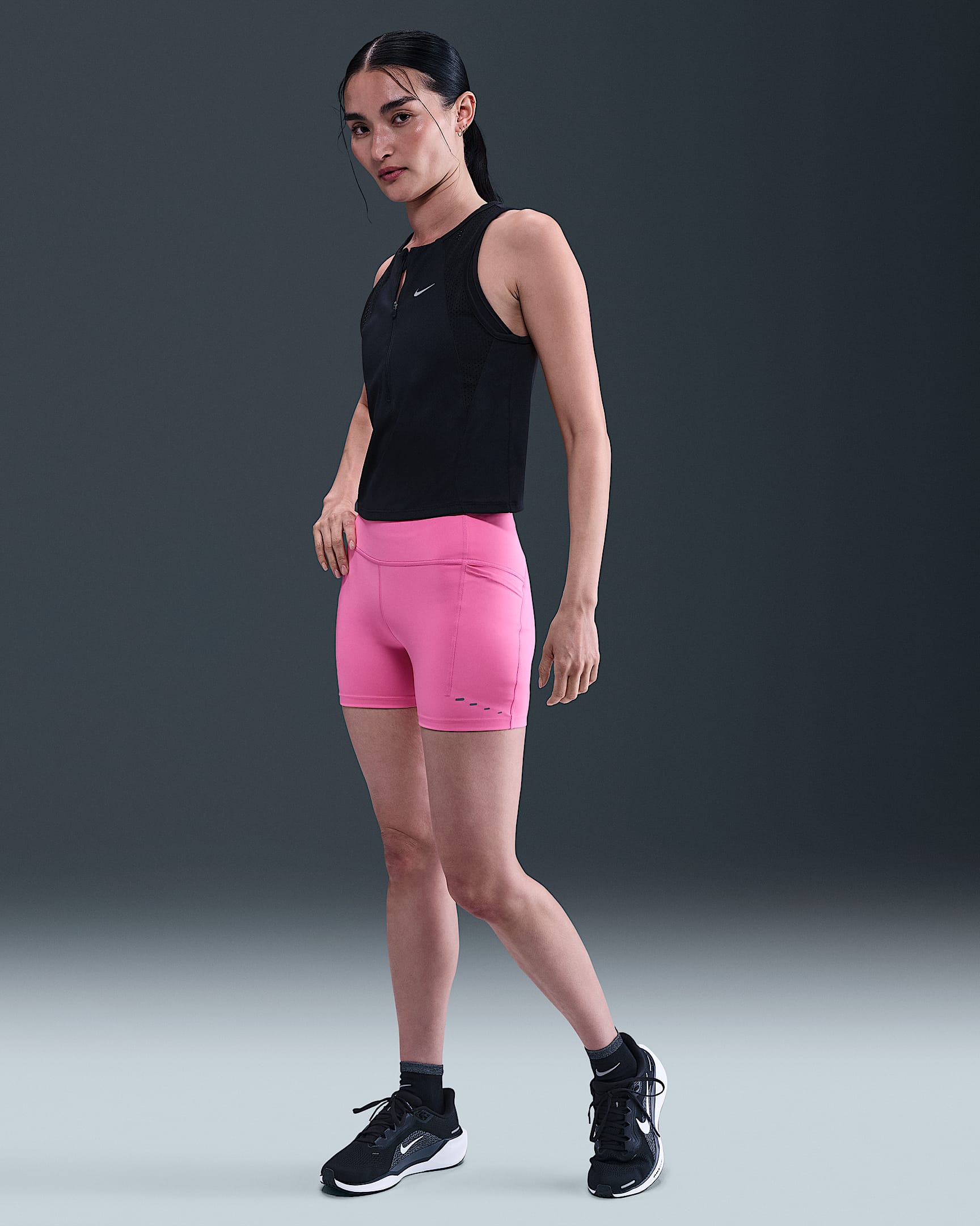 Nike Swift Women's High-Waisted 4" Tight Running Shorts with Pockets - Playful Pink