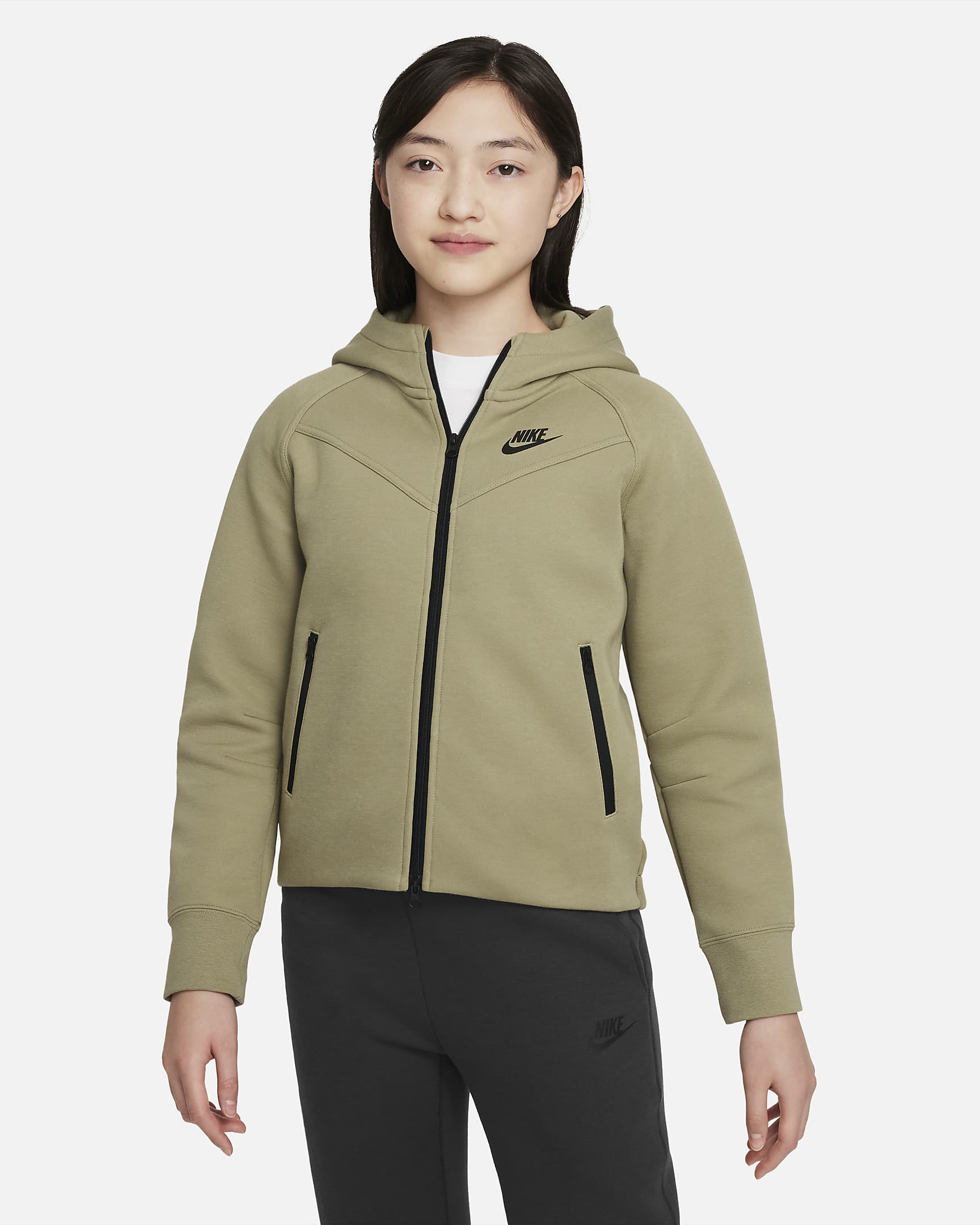 Nike Sportswear Tech Fleece Older Kids' (Girls') Full-Zip Hoodie. Nike NL