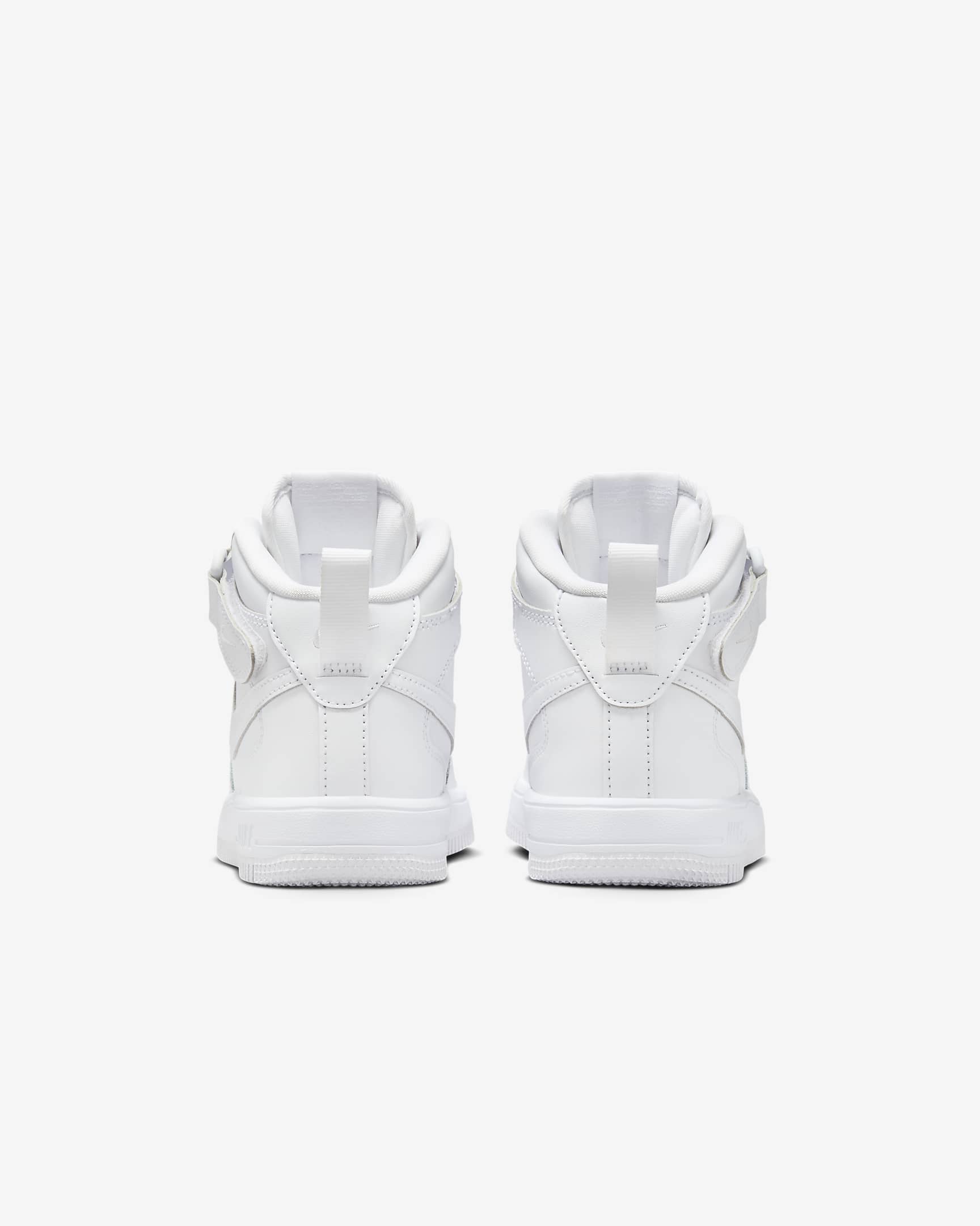 Nike Force 1 Mid EasyOn Younger Kids' Shoes - White/White/White