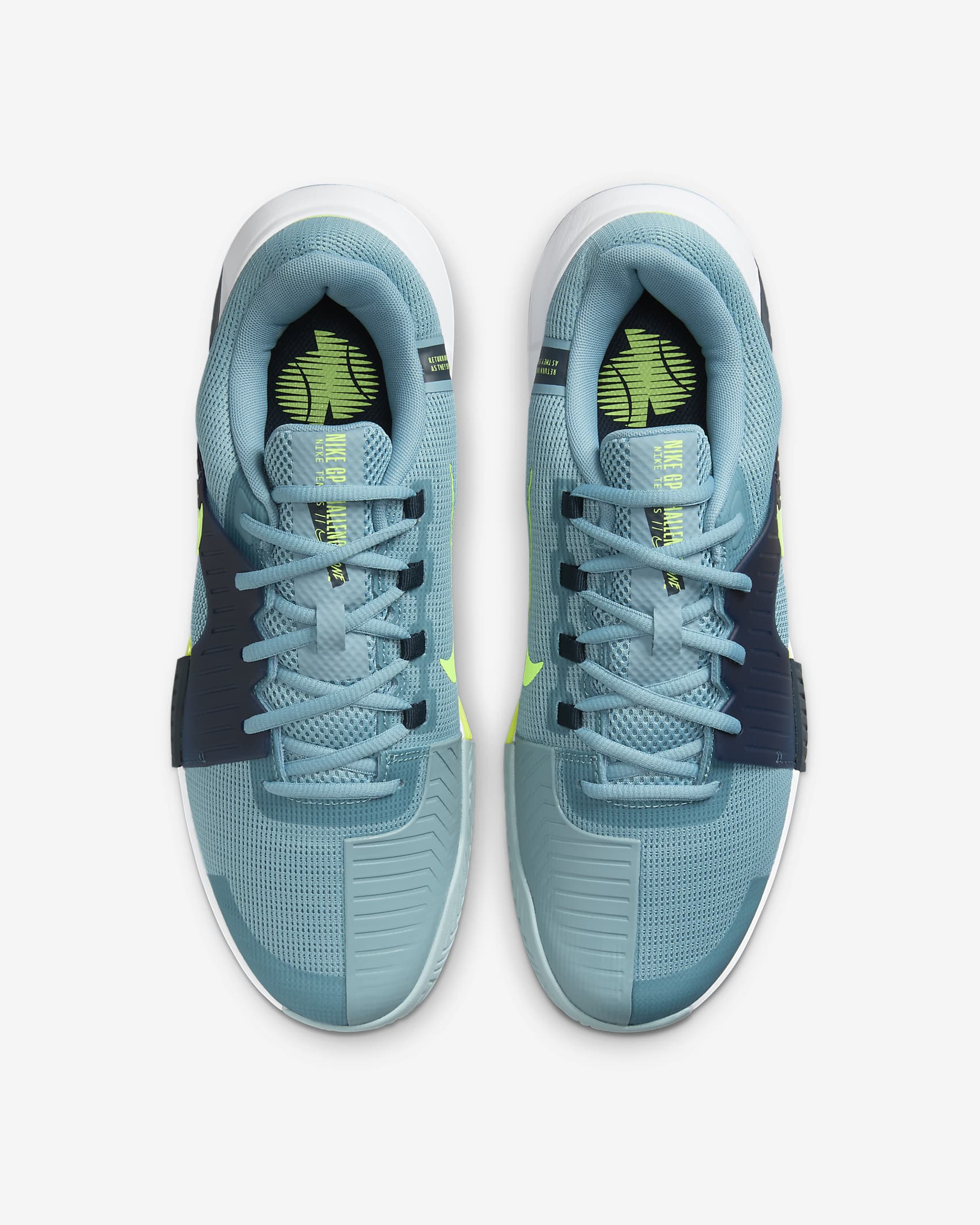 Nike Zoom GP Challenge 1 Men's Hard Court Tennis Shoes - Denim Turquoise/Armoury Navy/Volt