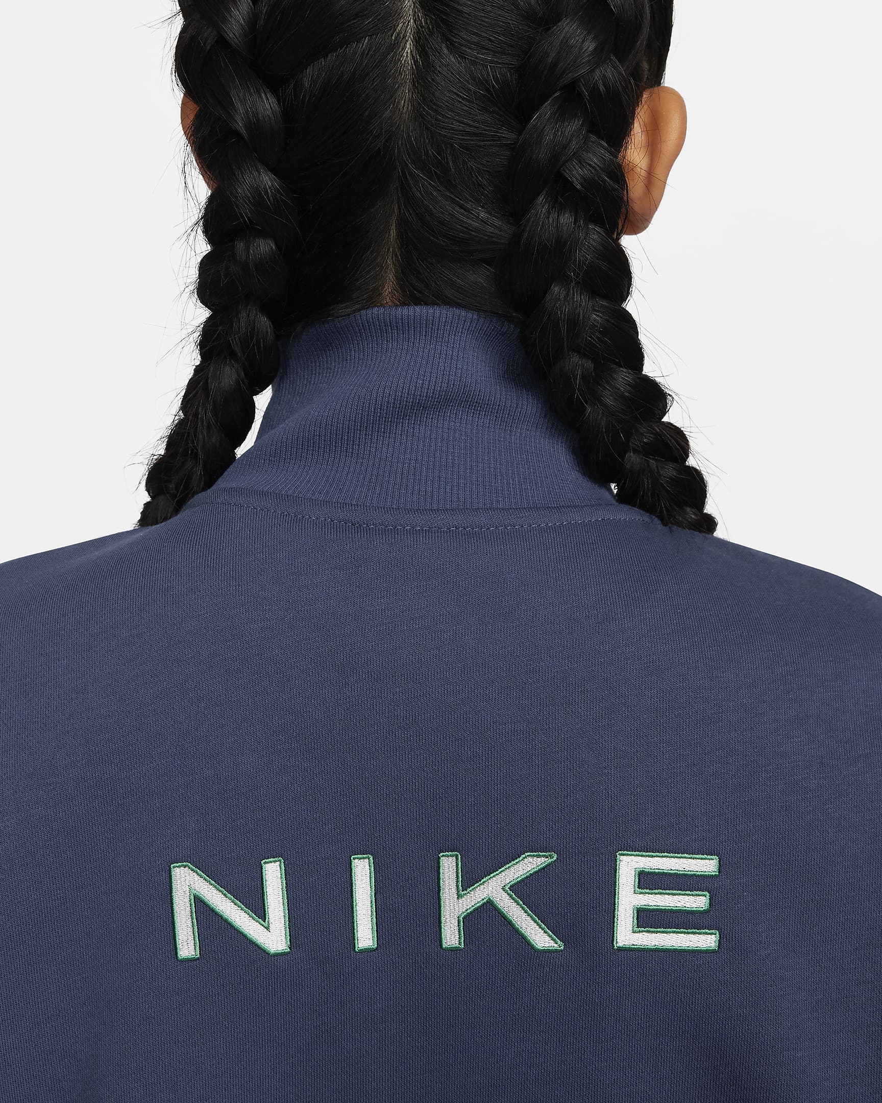 Nike Sportswear Women's Oversized 1/2-Zip Crop Fleece Sweatshirt - Midnight Navy/Midnight Navy