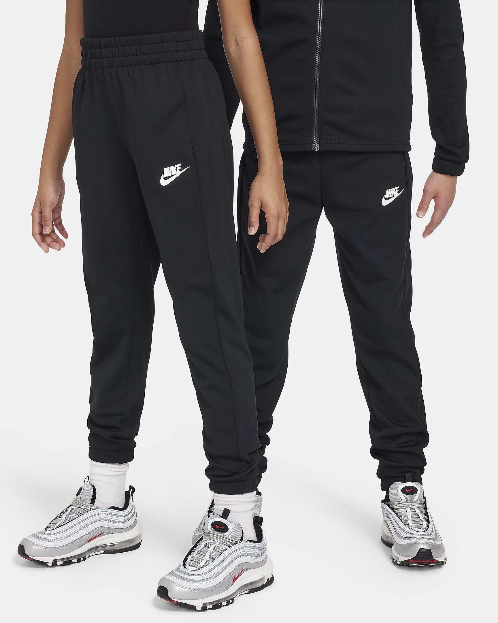 Conjunto de entrenamiento para niños talla grande Nike Sportswear - Negro/Negro/Blanco