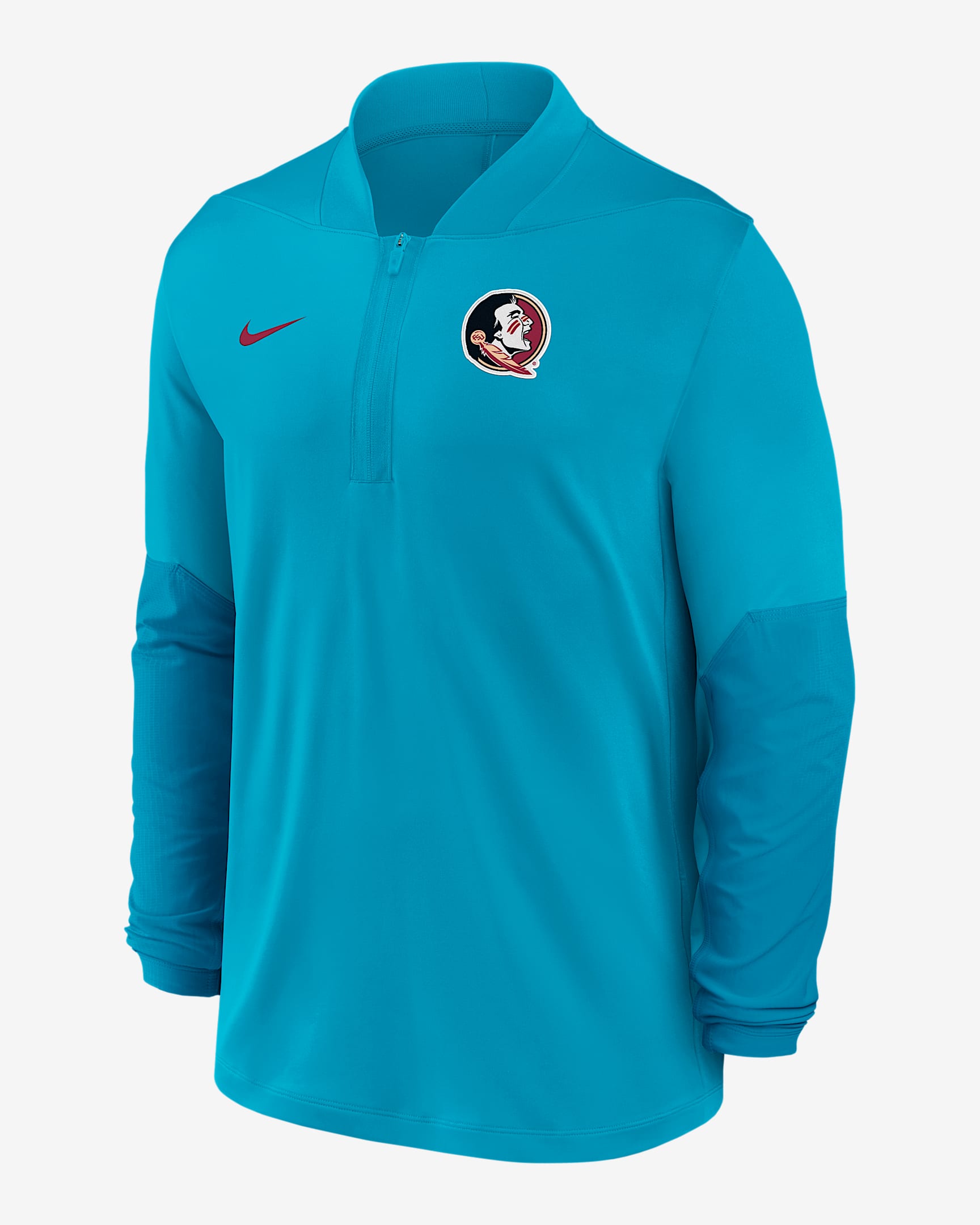 Playera universitaria Nike Dri-FIT de medio cierre para hombre Florida State - Turquesa