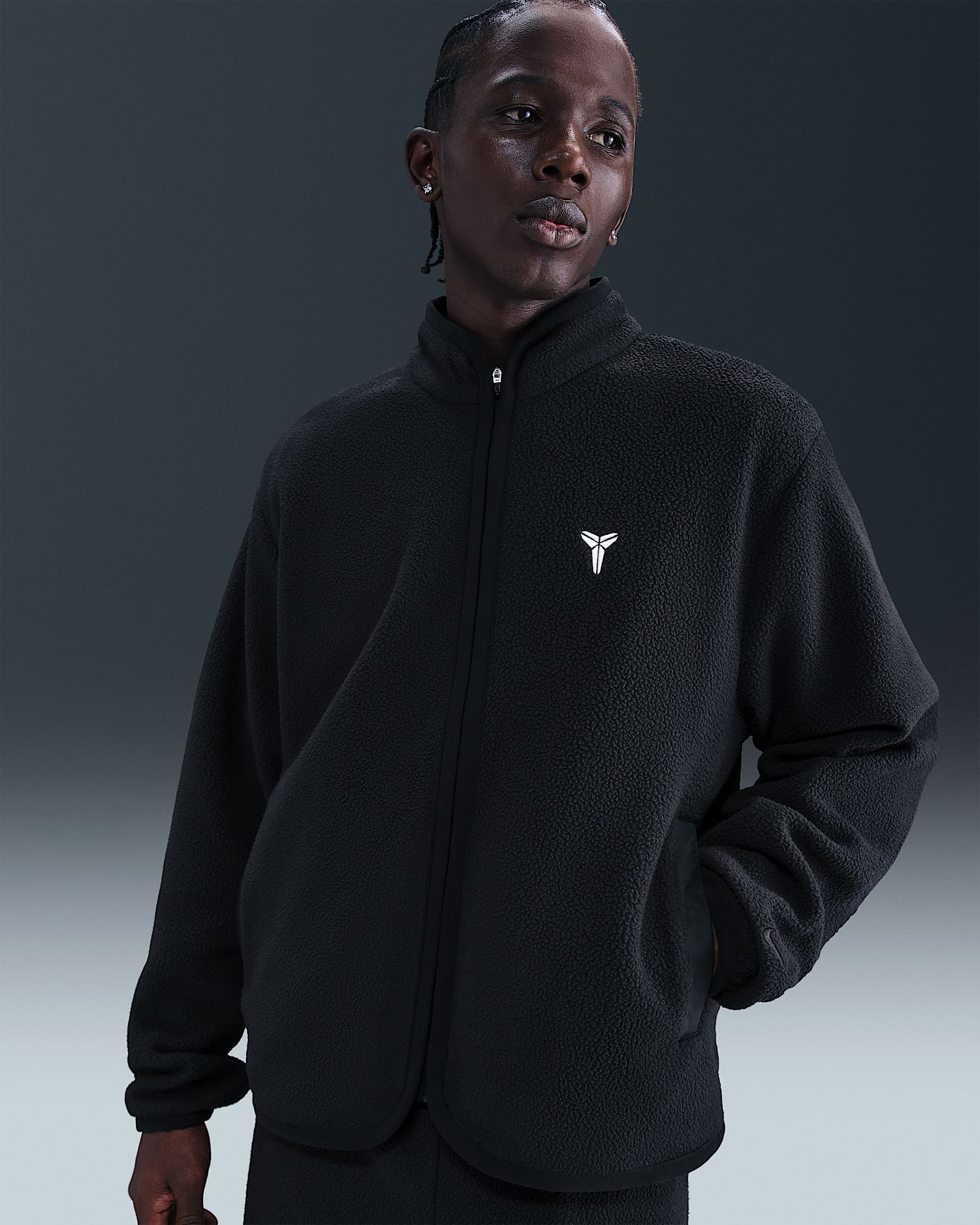 Kobe Men's Winterized Basketball Jacket - Black/Anthracite/White