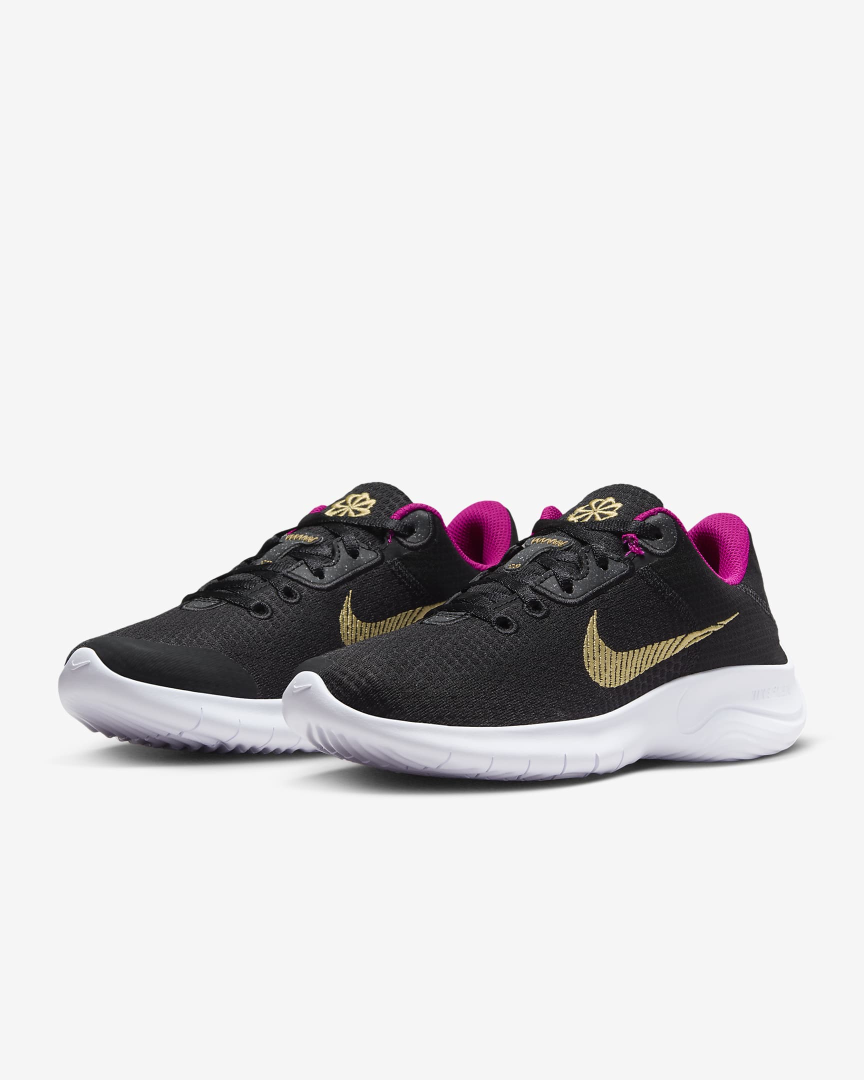 Nike Experience Run 11 Women's Road Running Shoes - Black/White/Fireberry/Metallic Gold