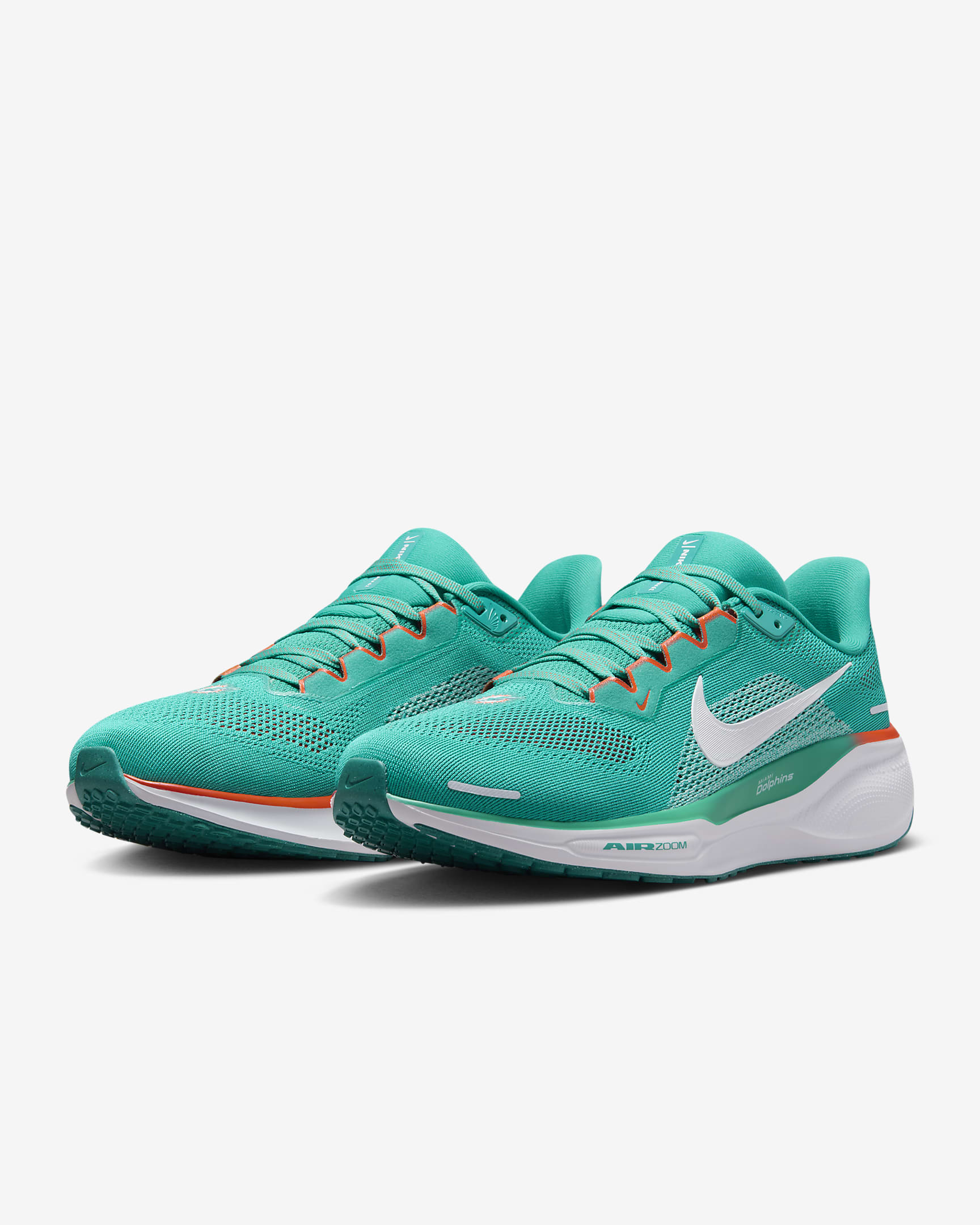 Nike Pegasus 41 NFL Miami Dolphins Men's Road Running Shoes - Turbo Green/White/Brilliant Orange/White