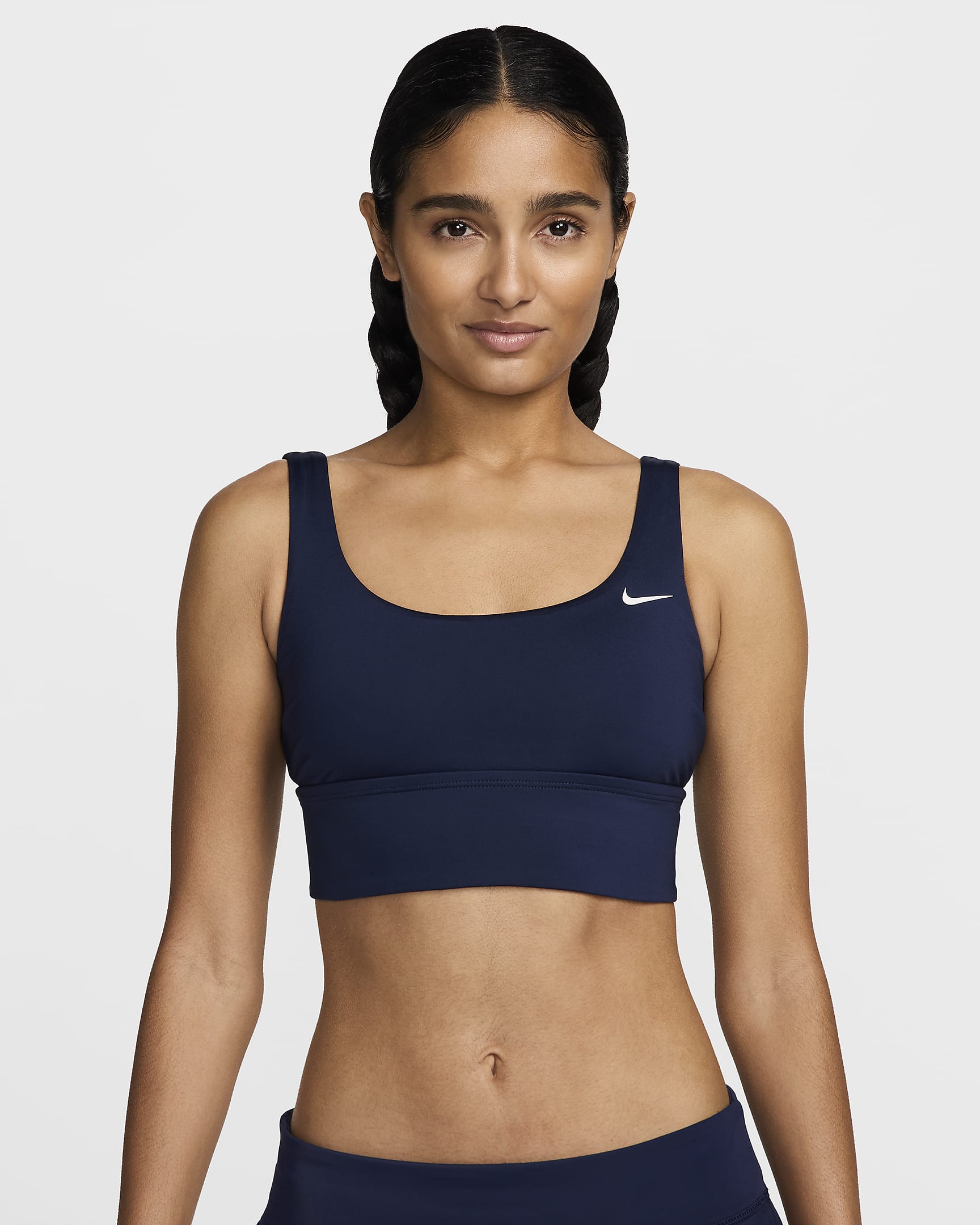 Nike Essential Women's Scoop Neck Midkini Swim Top - Midnight Navy