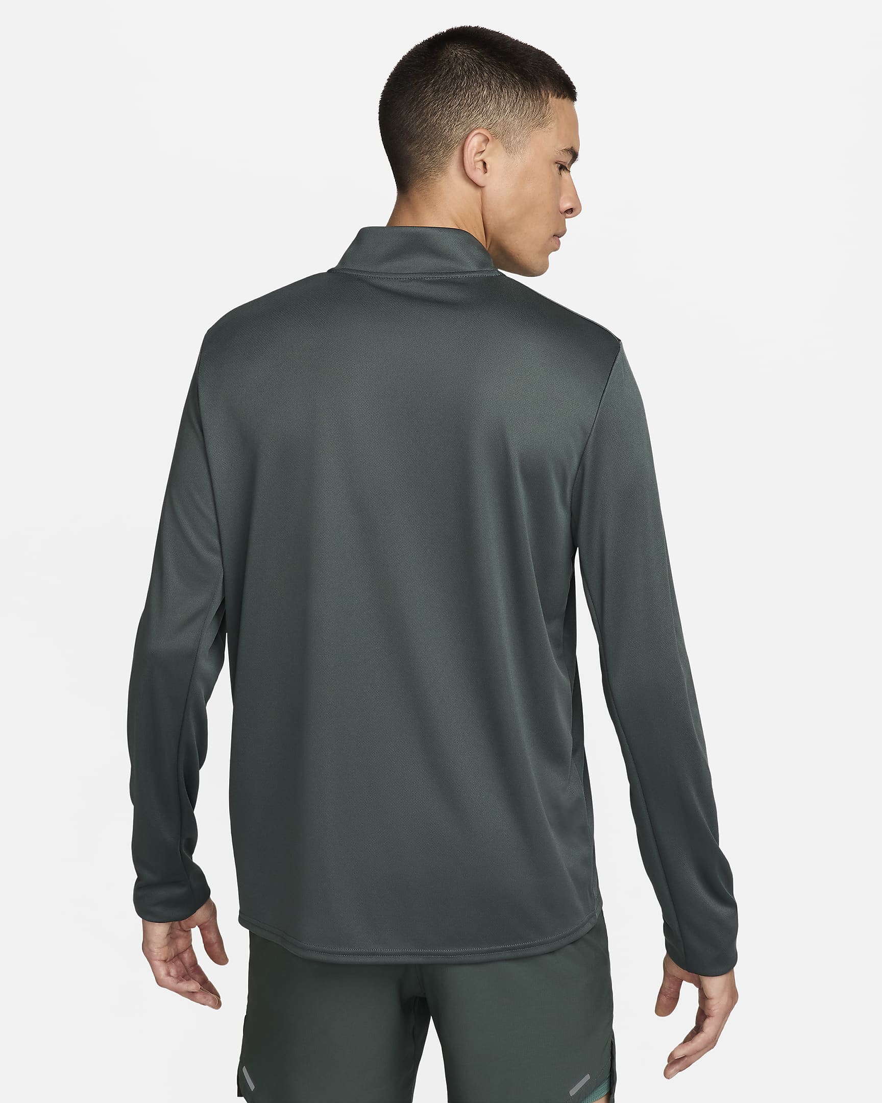 Camisola de running Dri-FIT com fecho até meio Nike Pacer para homem - Verde Vintage