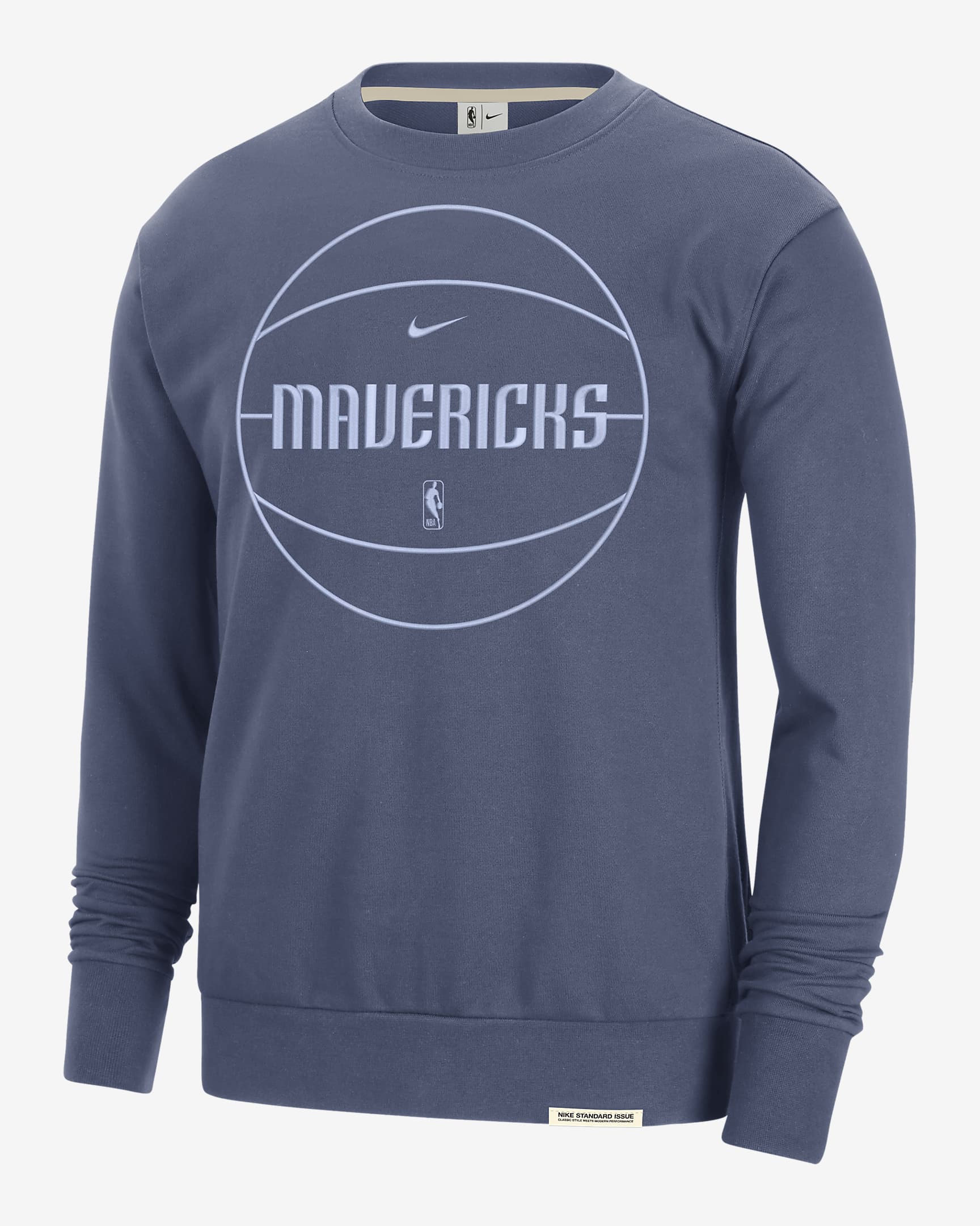 Dallas Mavericks Standard Issue Men's Nike Dri-FIT NBA Sweatshirt - Diffused Blue/Pale Ivory/Cobalt Bliss