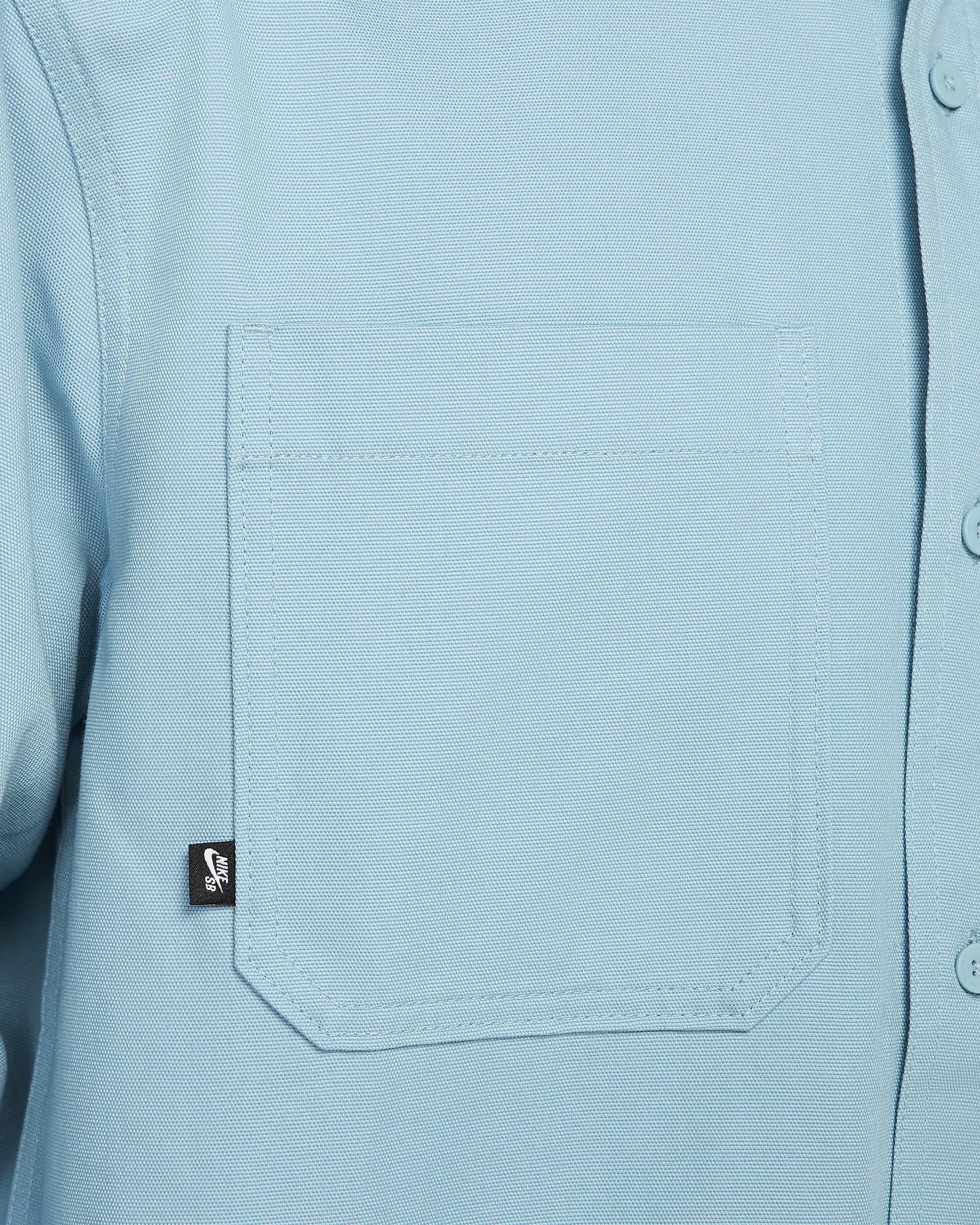 Nike SB Long-Sleeve Woven Skate Top - Denim Turquoise/White