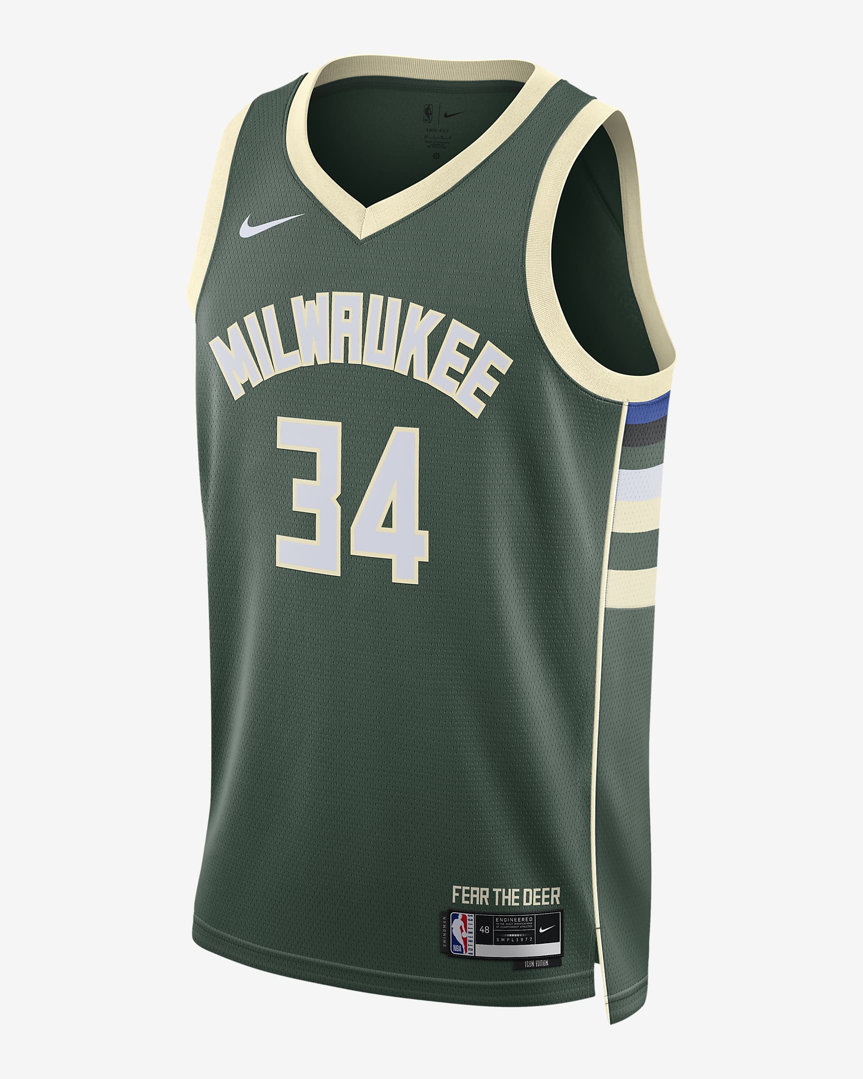 Milwaukee Bucks Icon Edition 2022/23 Men's Nike Dri-FIT NBA Swingman ...