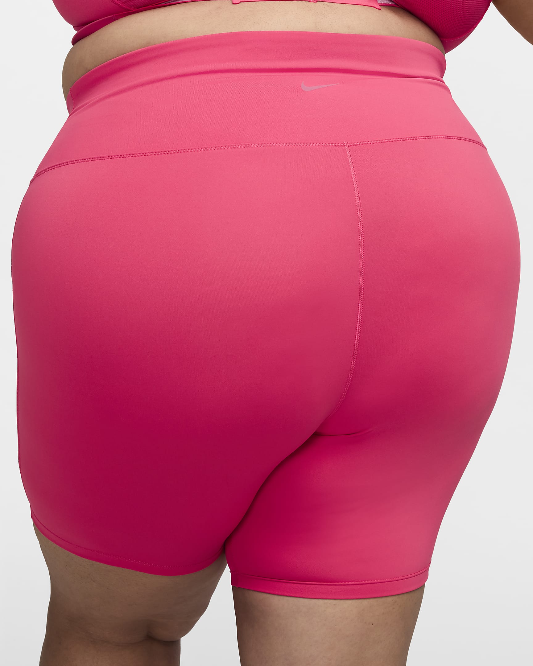 Nike One Women's High-Waisted 8" Biker Shorts with Pockets (Plus Size) - Aster Pink/Black