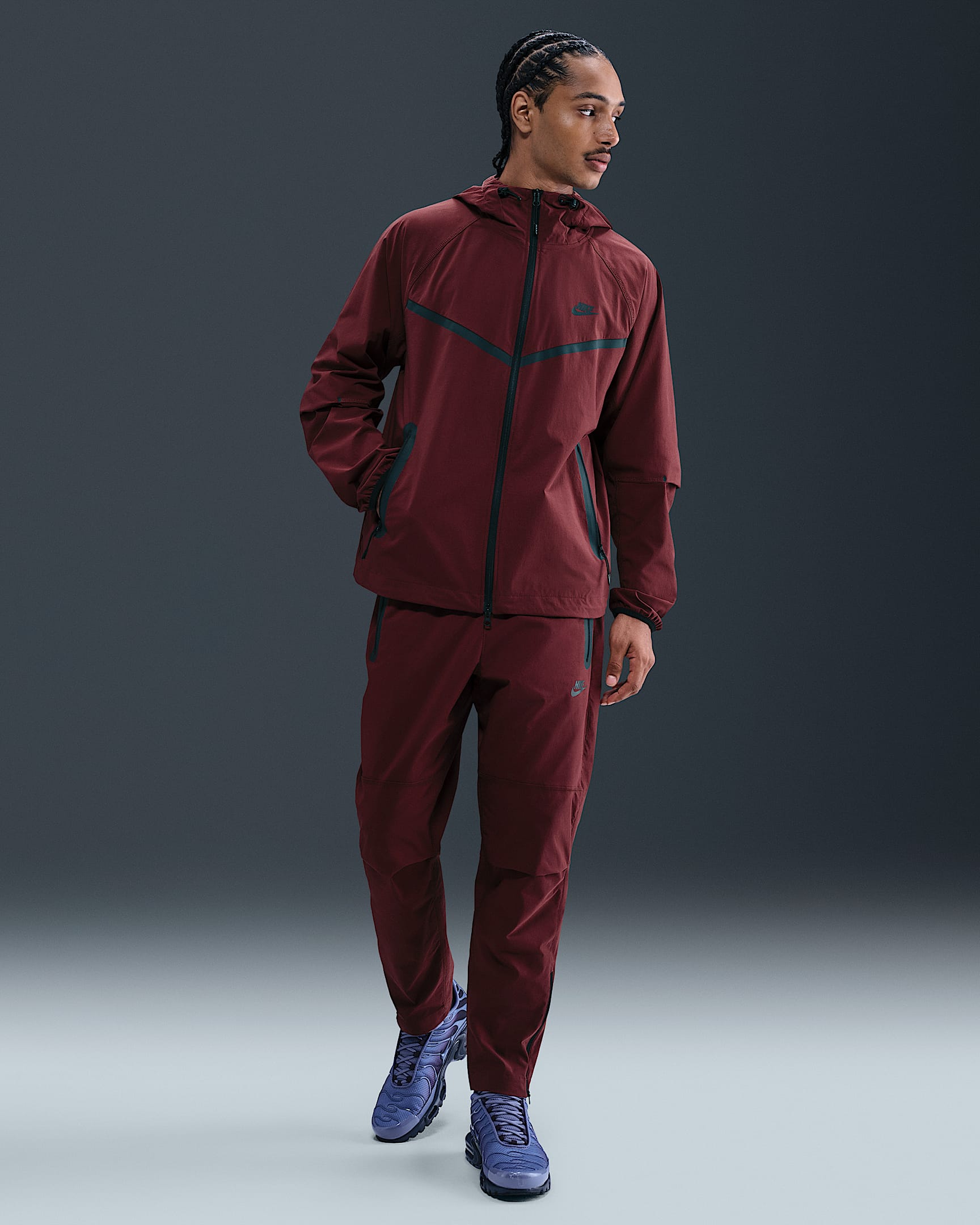 Nike Tech Men's Woven Trousers - Dark Team Red/Black