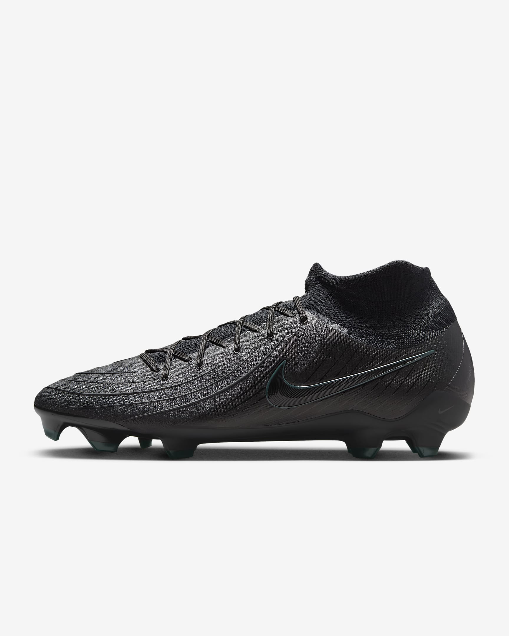 Chaussure de foot montante à crampons pour terrains secs - Noir/Deep Jungle/Noir