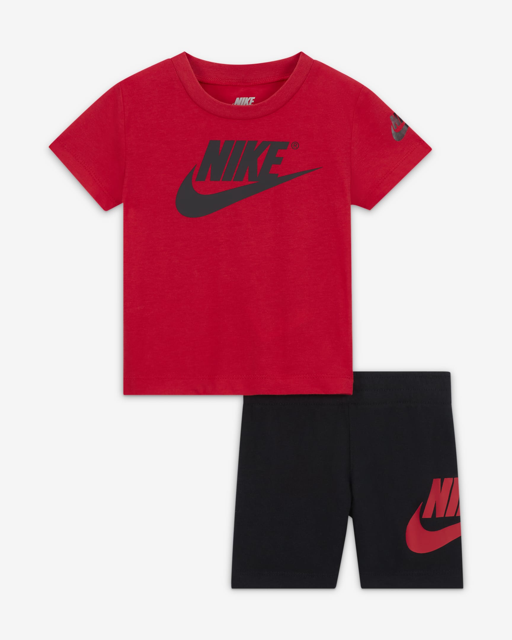 Nike Conjunt de samarreta i pantalons curts - Nadó (12-24 M) - Negre/University Red