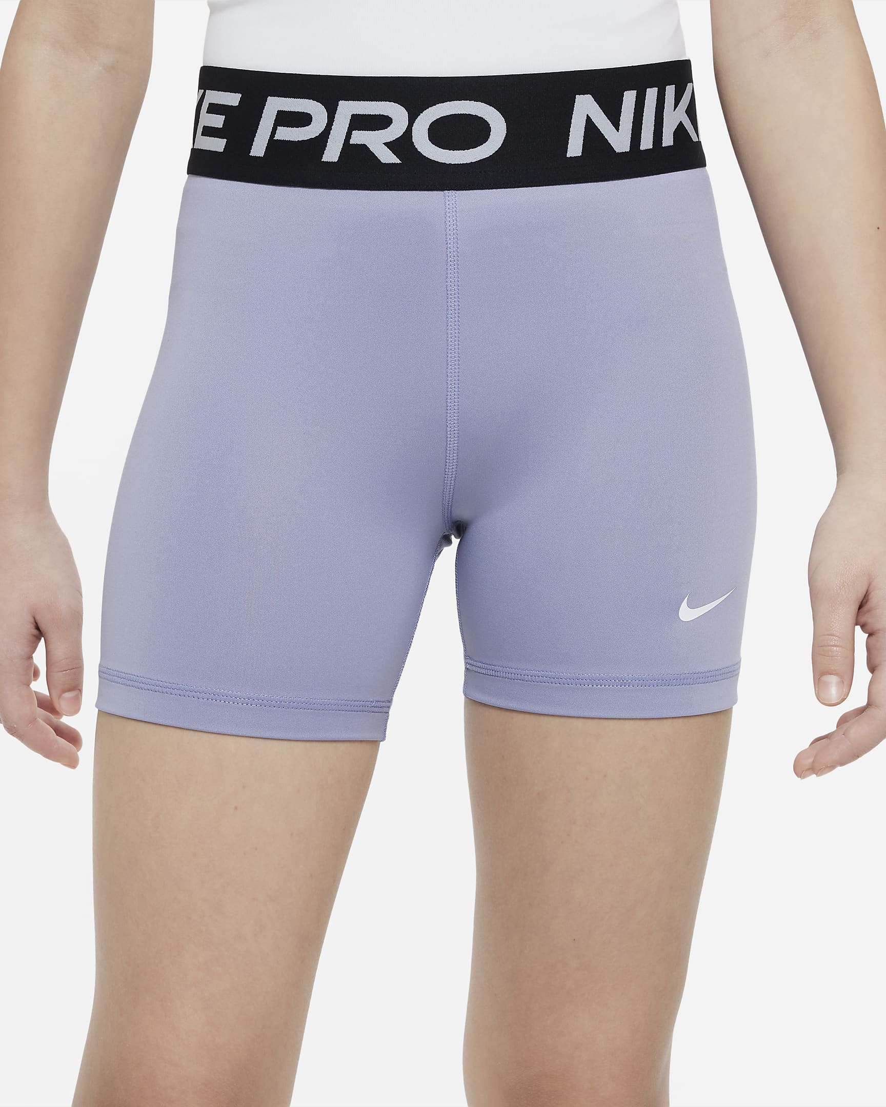 Nike Pro-shorts til større børn (piger) - Indigo Haze/hvid