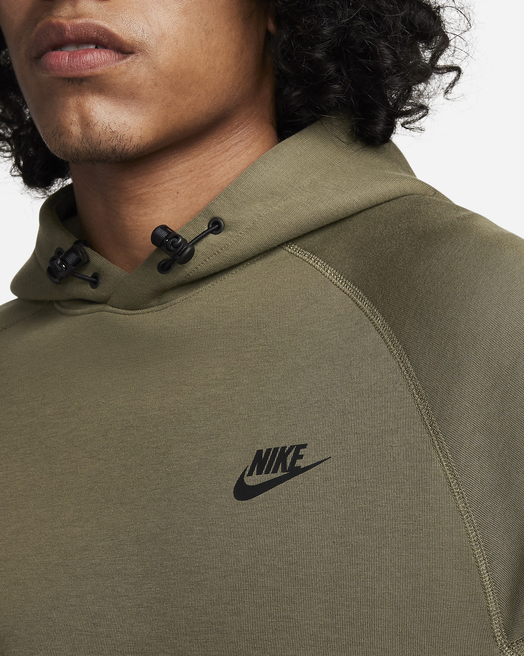 Nike Sportswear Tech Fleece Men's Pullover Hoodie - Medium Olive/Black