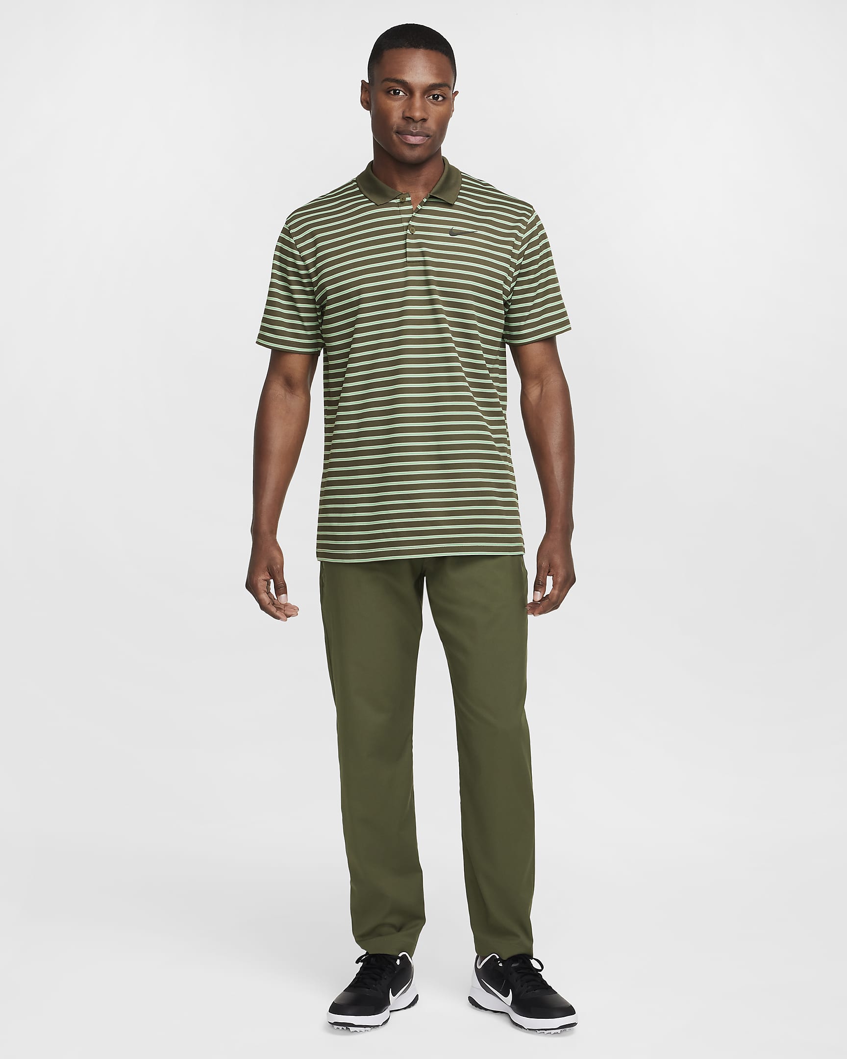 Nike Dri-FIT Victory Men's Striped Golf Polo - Cargo Khaki/Black