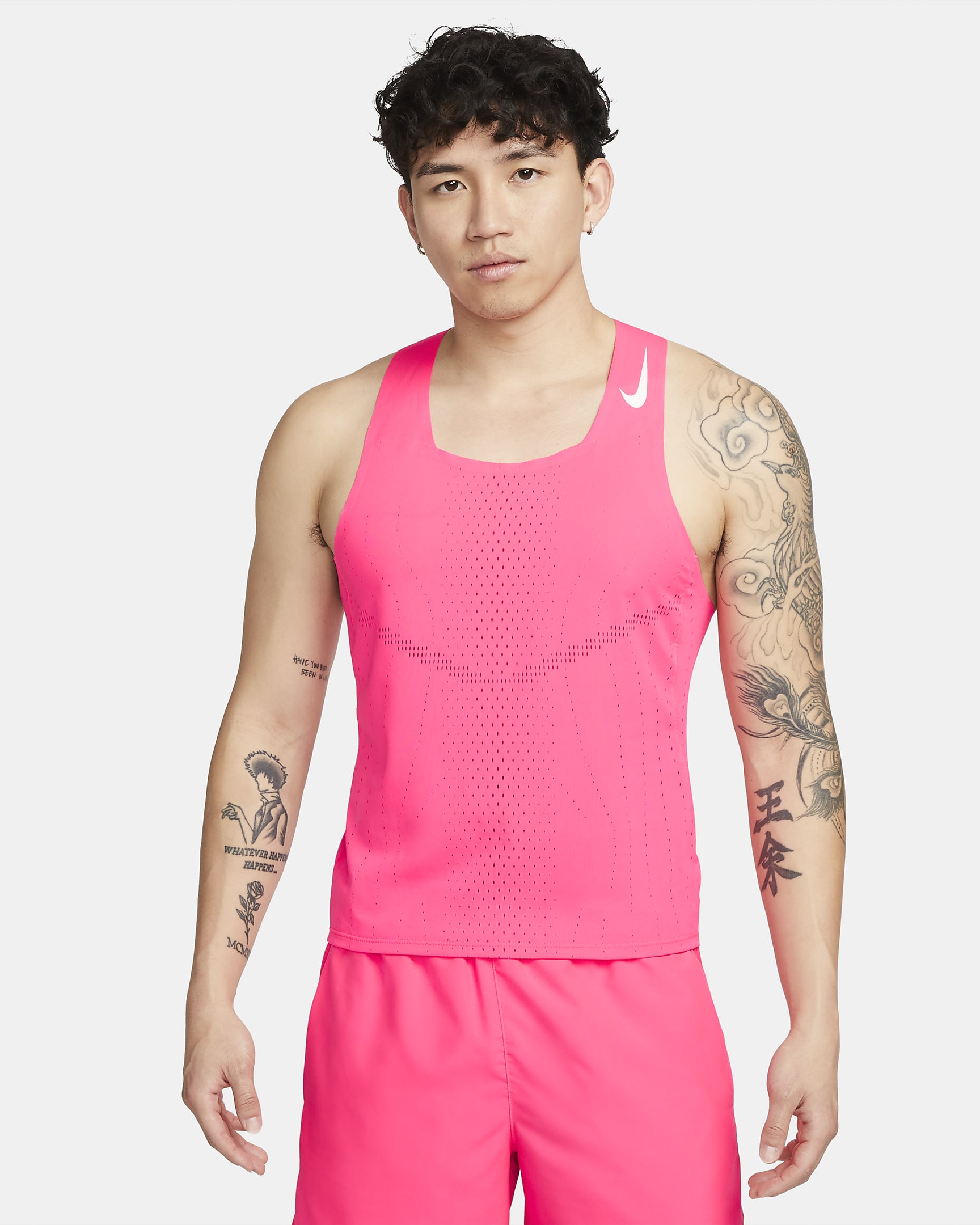 Nike Dri-FIT ADV AeroSwift Men's Racing Vest - Hyper Pink/White