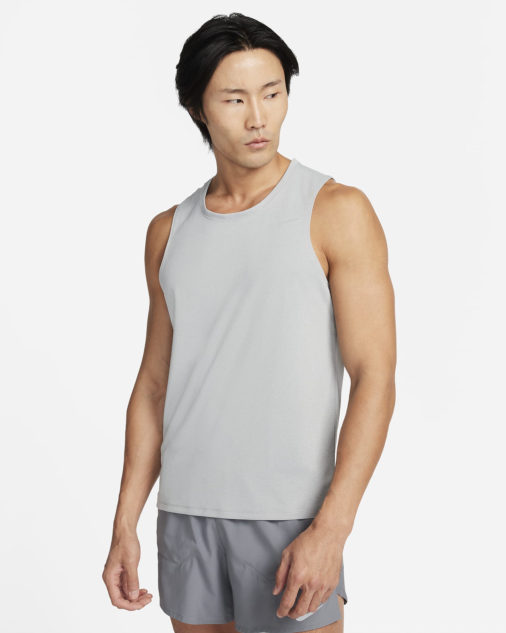 Nike Miler Men's Dri-FIT Running Tank - Grey Fog/Particle Grey/Heather