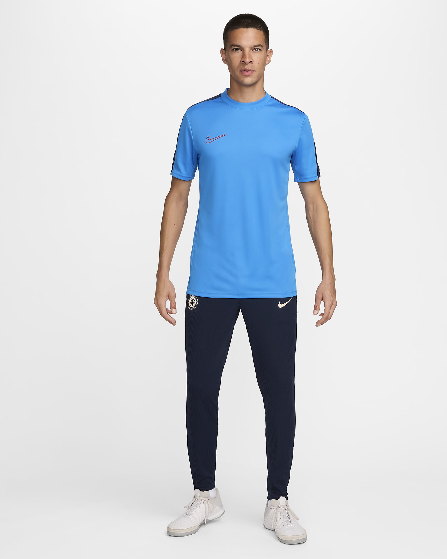 Chelsea FC Strike Elite Pantalón de fútbol de tejido Knit Nike Dri-FIT ADV - Hombre - Obsidian/Light Photo Blue/Guava Ice