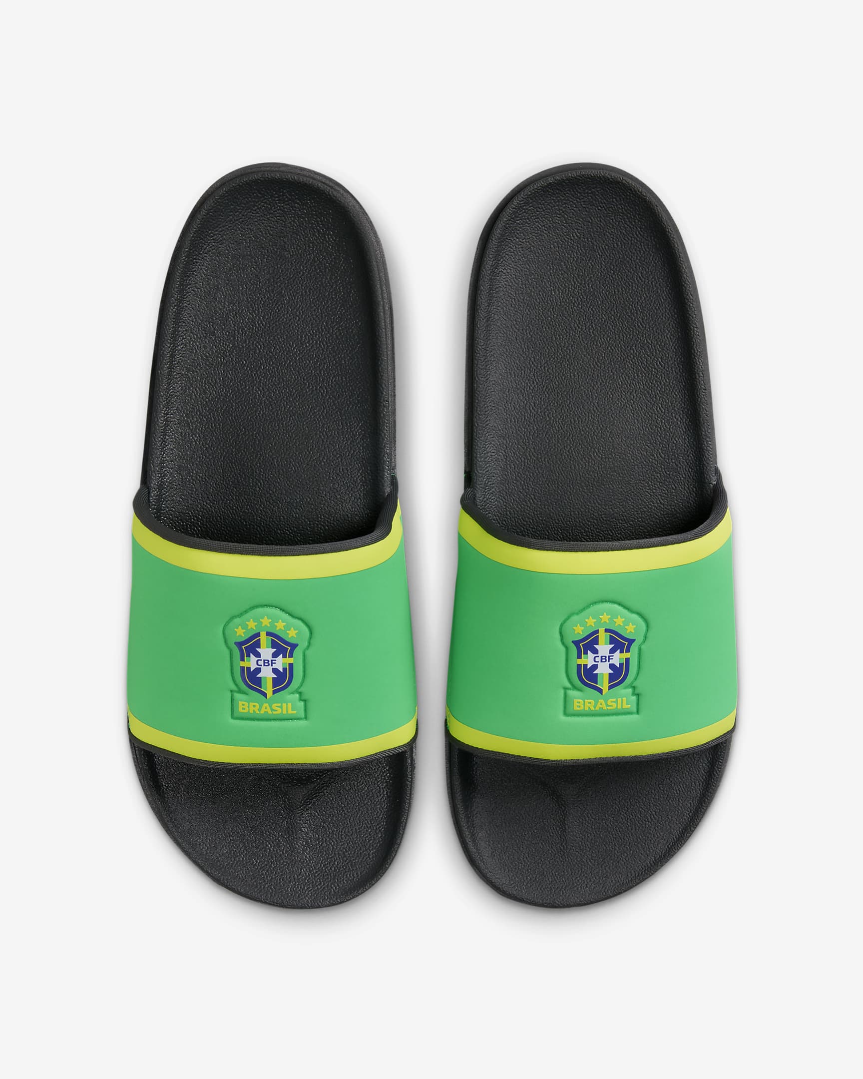 Chanclas de fútbol Nike Offcourt (Brazil) - Verde chispa/Gris humo oscuro/Amarillo dinámico