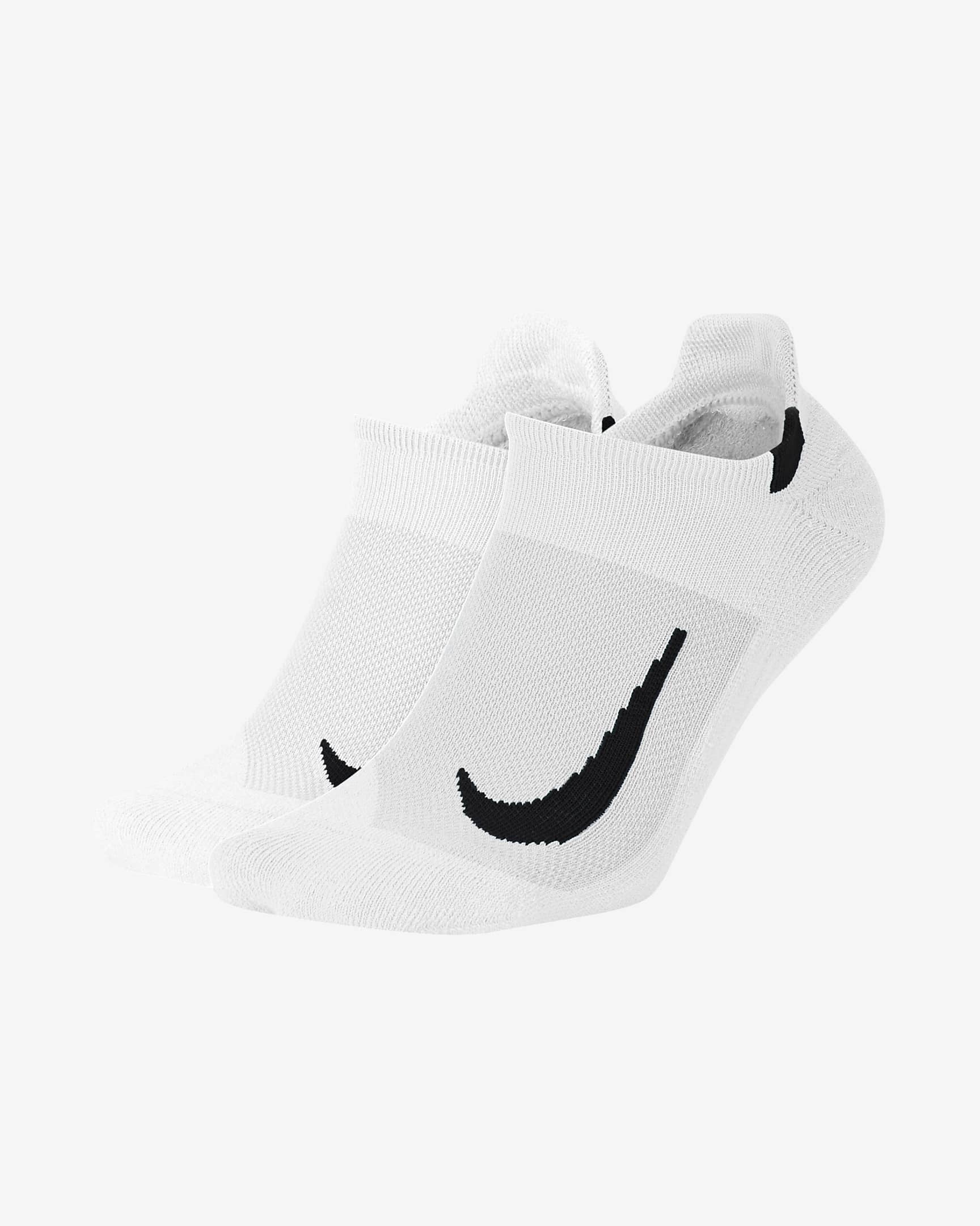 Calcetines invisibles de correr (2 pares) Nike Multiplier - Blanco/Negro