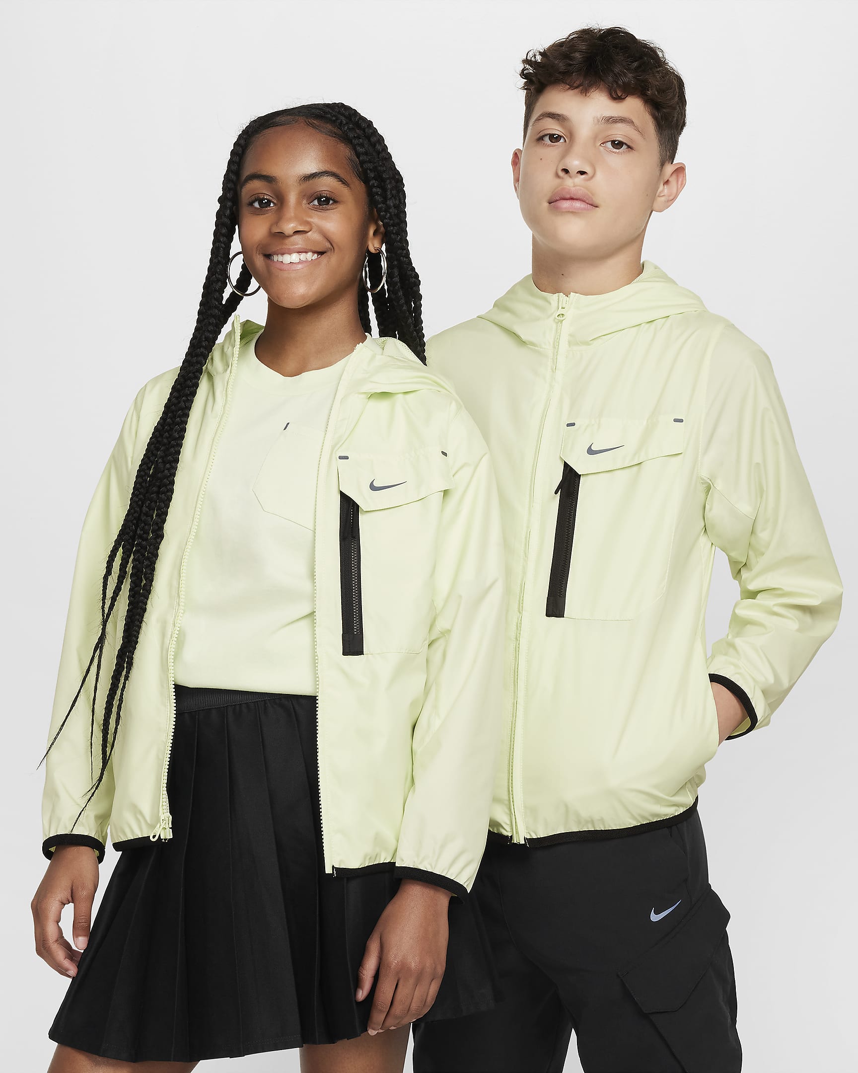 Bunda Nike Sportswear City Utility pro větší děti - Lime Ice/Černá/Černá