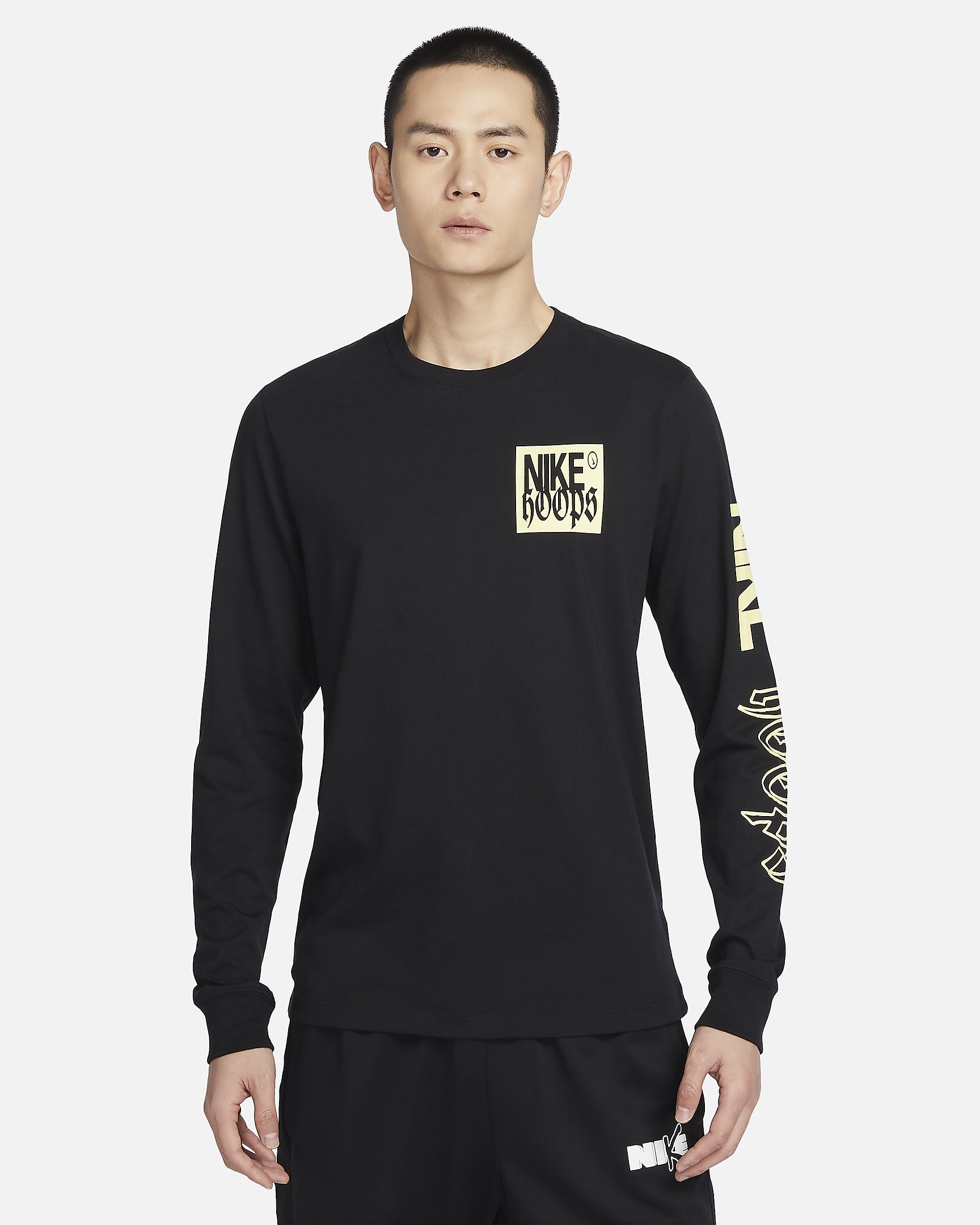 Nike Men's Long-Sleeve Fitness T-Shirt - Black